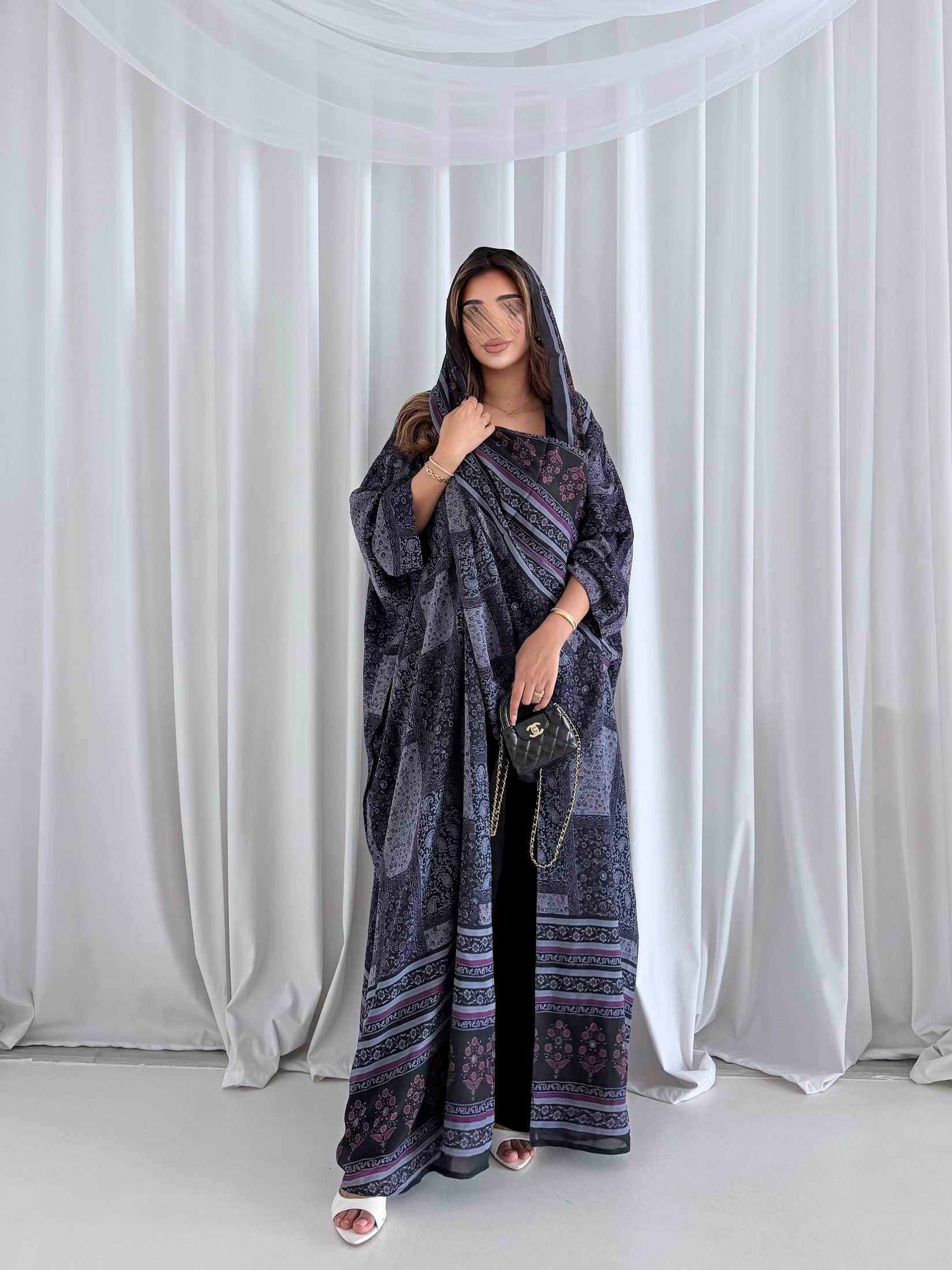 MWT5178 - تصميم يومي شيفون كحلي ناعم يجمع بين الخفة والأناقة - Aya