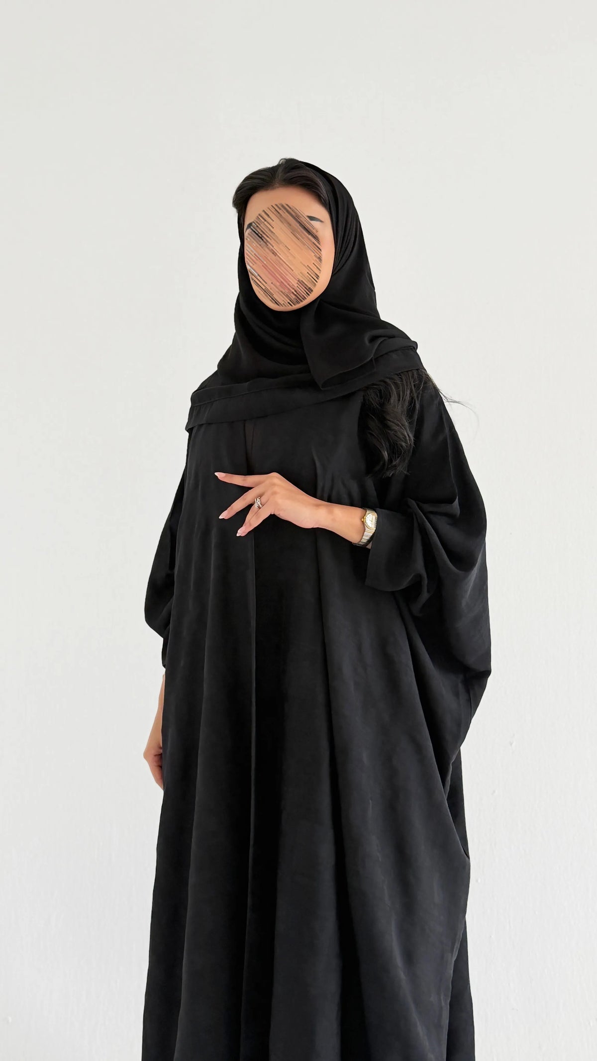 MWT1294 - عباية جاكار كريب مغسول - Aya