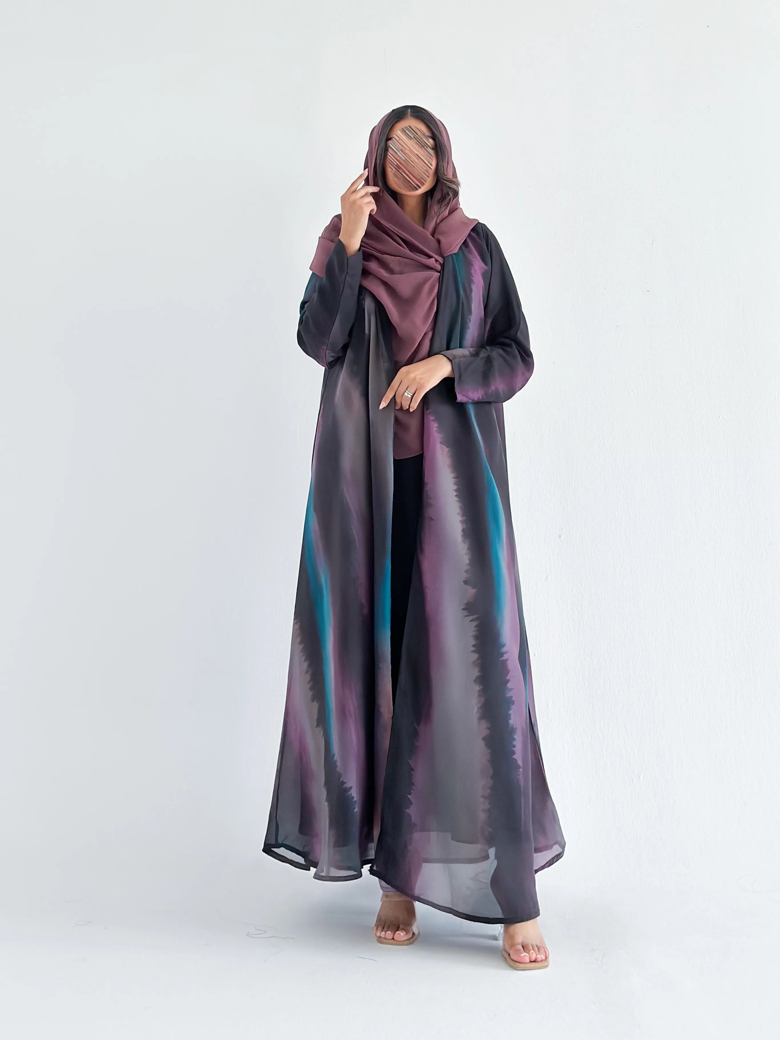 MWT2138 - عباية طباعة- Printed Abaya