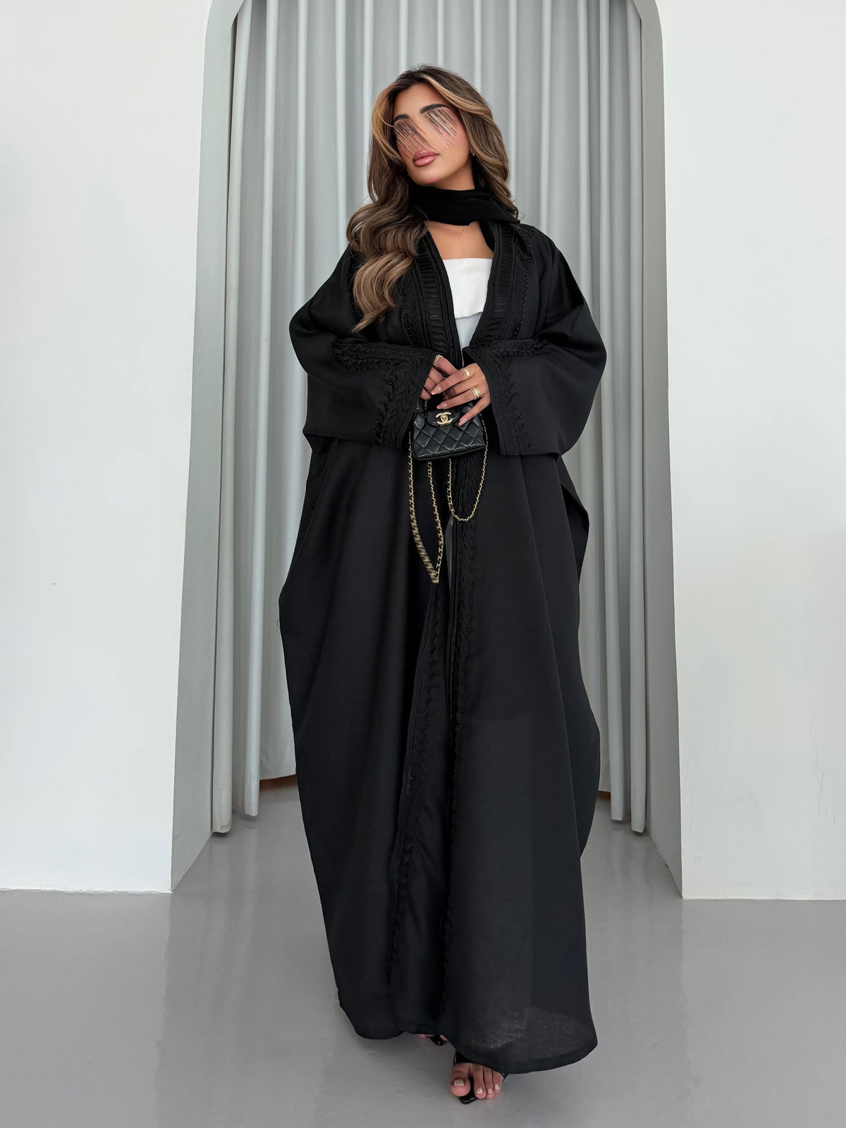 MWT4046 - عبايه لنن مطرزة - Aya