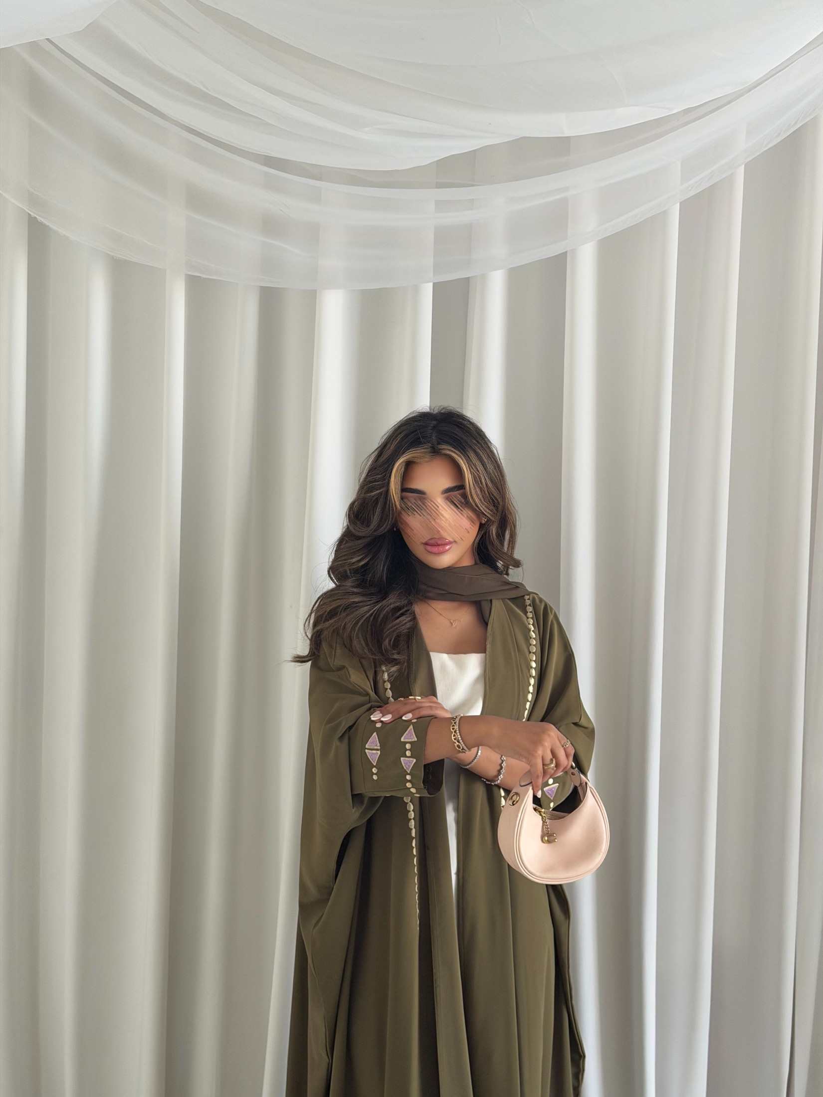 MWT2113 - Crepe Abaya with Front Embroidery - Aya