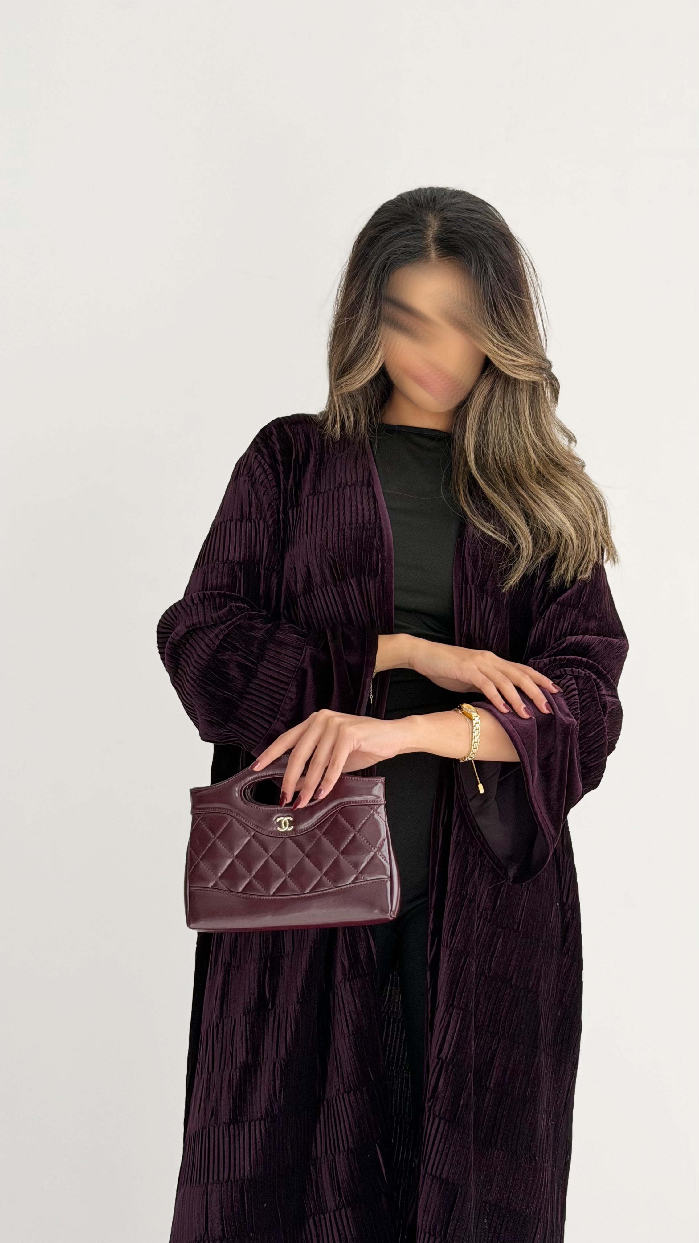 MW645 - Light Crepe Standing with Jacquard Half-Cloche