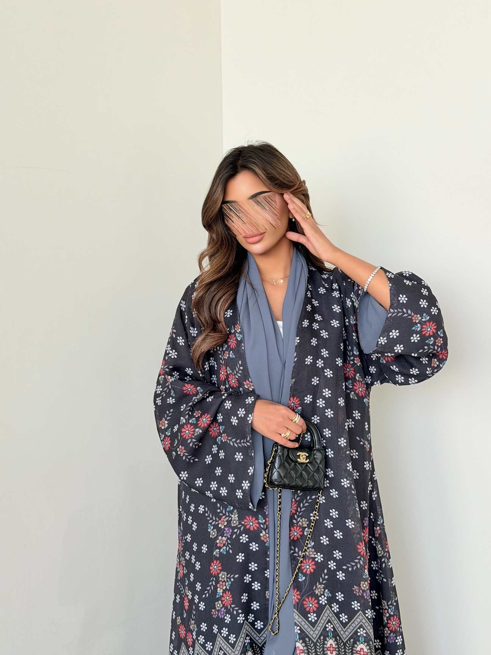 MWT5015 - قماش شيفون مشجر مبطن قصة نص كلوش - Aya