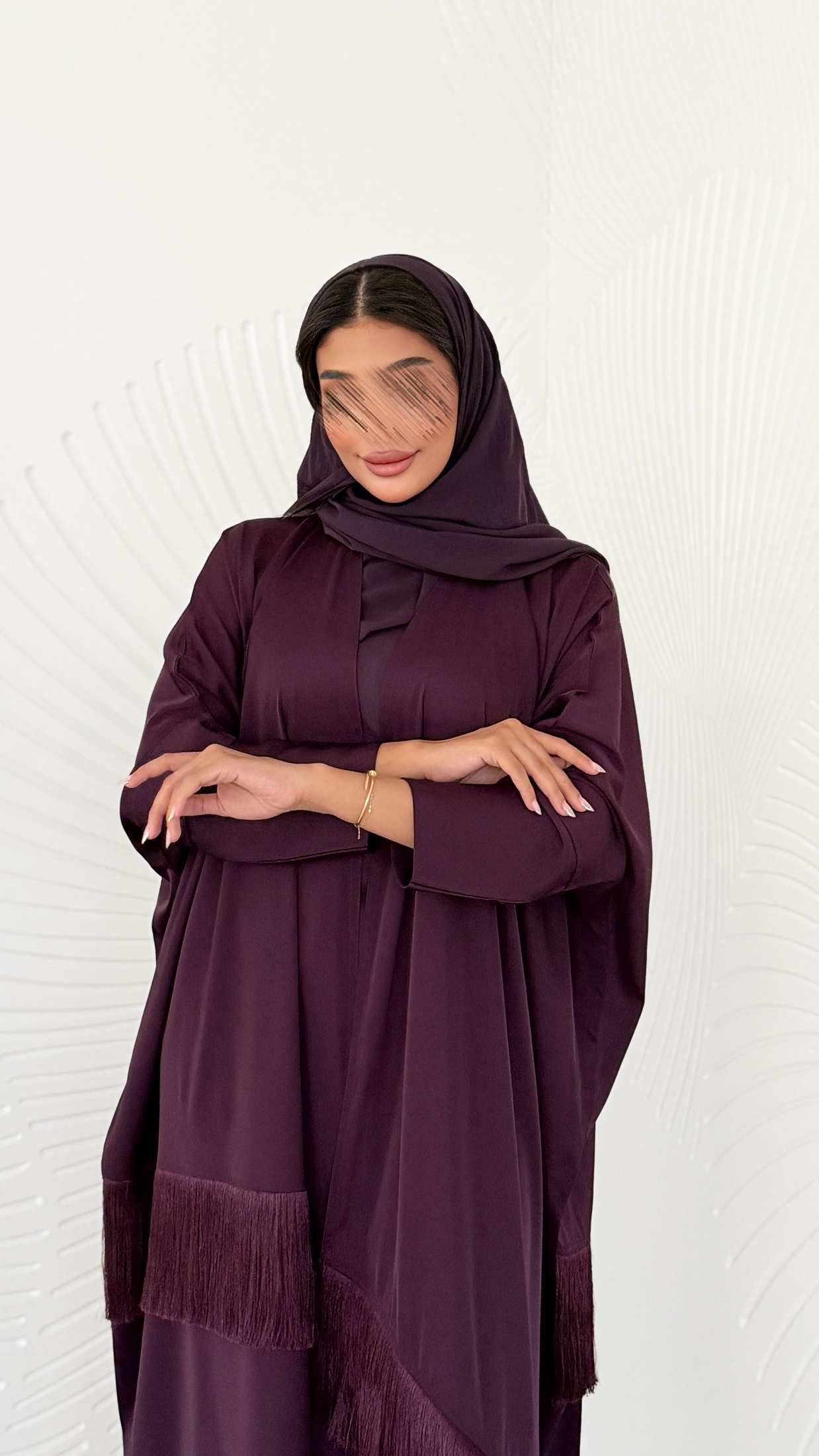 MWT1232 - عبايه بتدخيله هدب - Aya