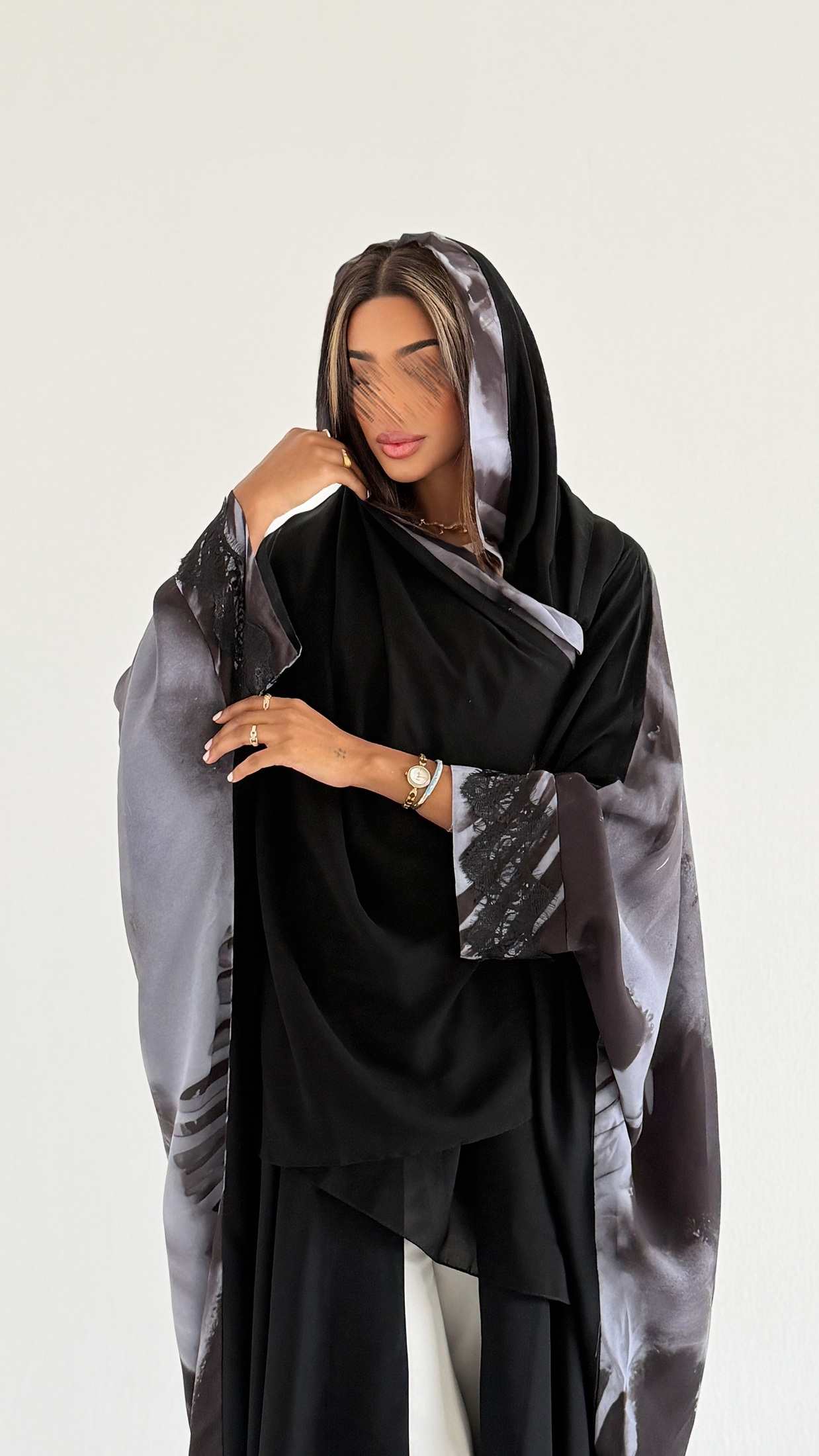 MWT1545 عباية طباعة | Printed Abaya - Aya