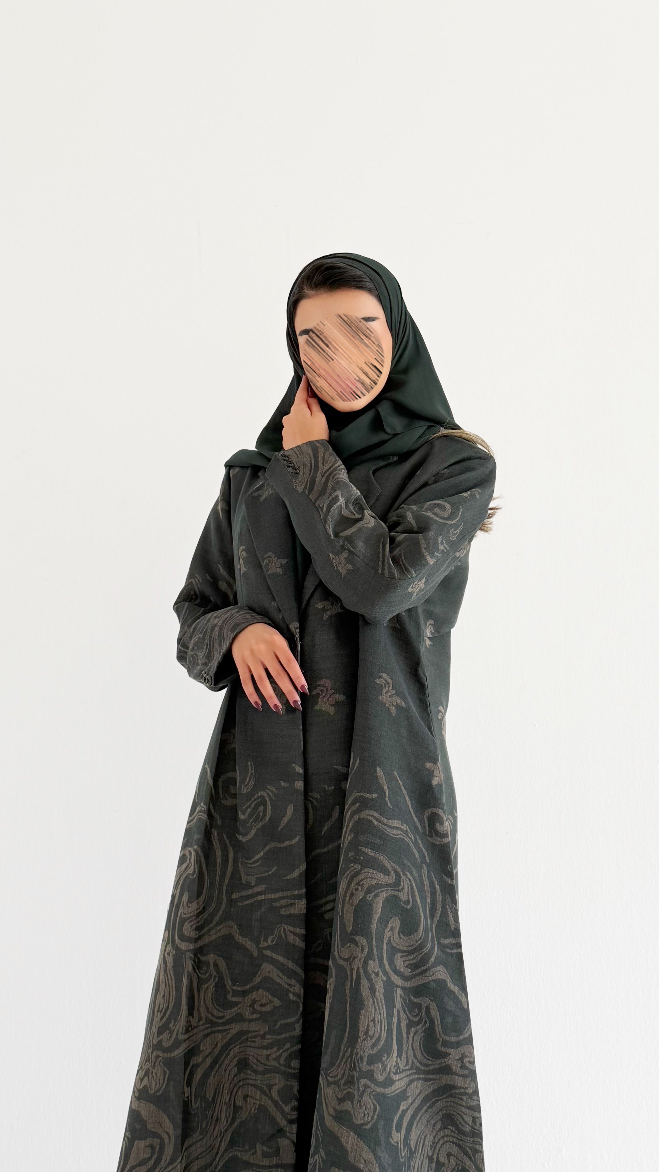 MW1791 - عباية لنن هندي بقصة بليزر - Aya