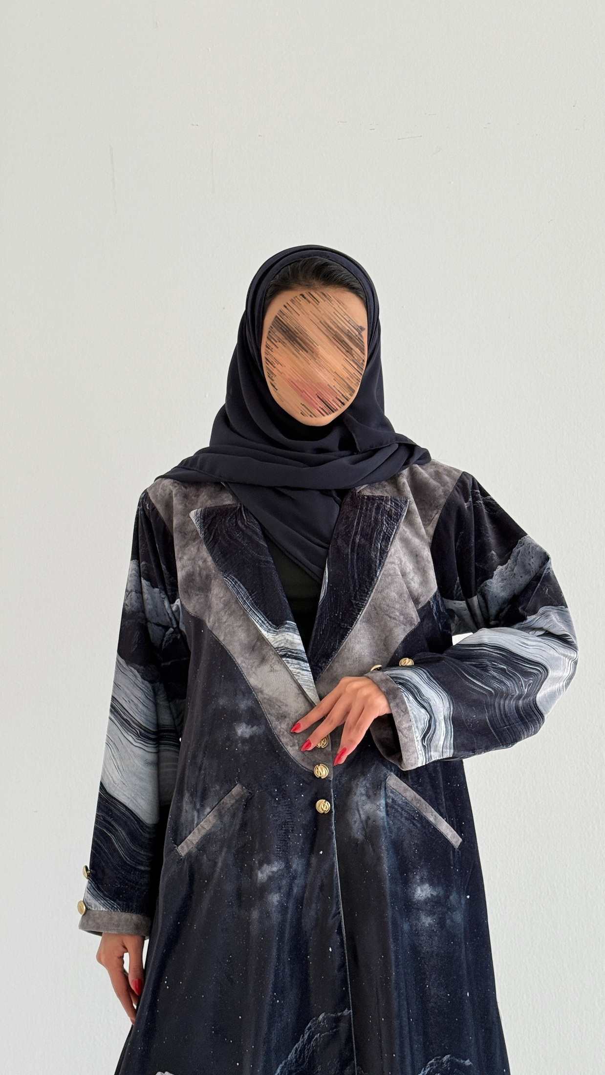 MWT743 - عباية بليزر برينت - Aya