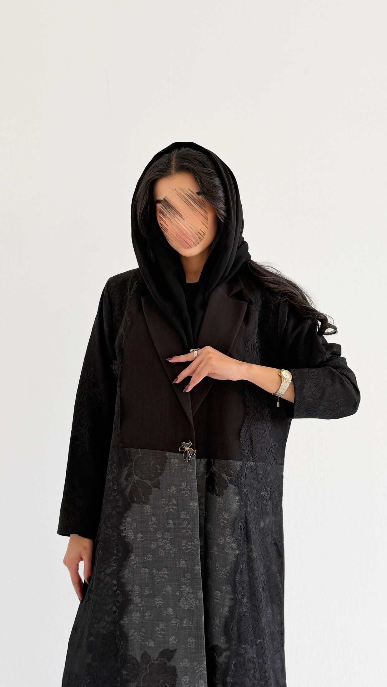 MWT1008 - عباية لنن مطرزة - Aya