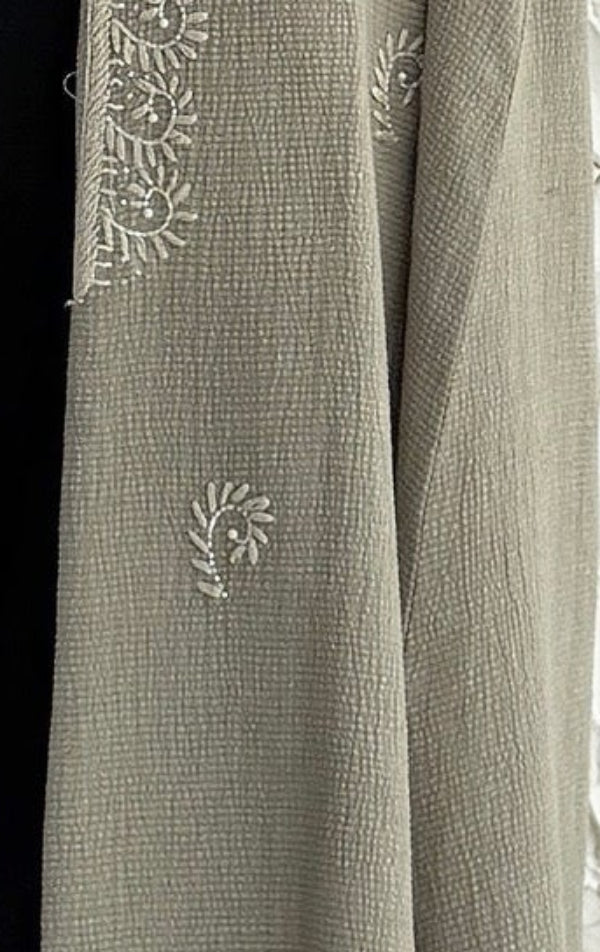 MW2058 - عباية لنن هندي قصه هينك تطريز يدوي - Aya