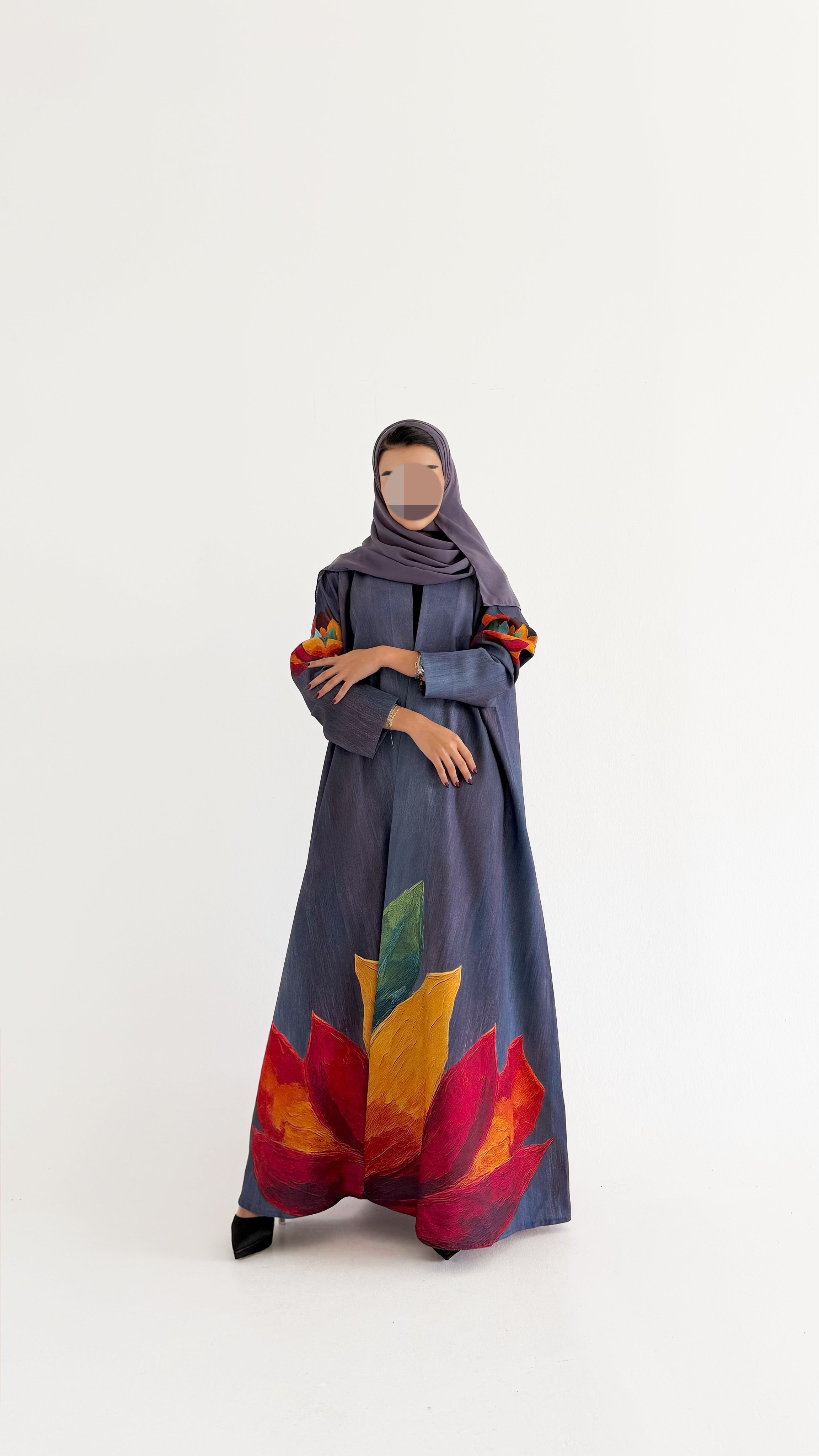 MW1800 - عباية طباعة بالوان متناغمة - Aya