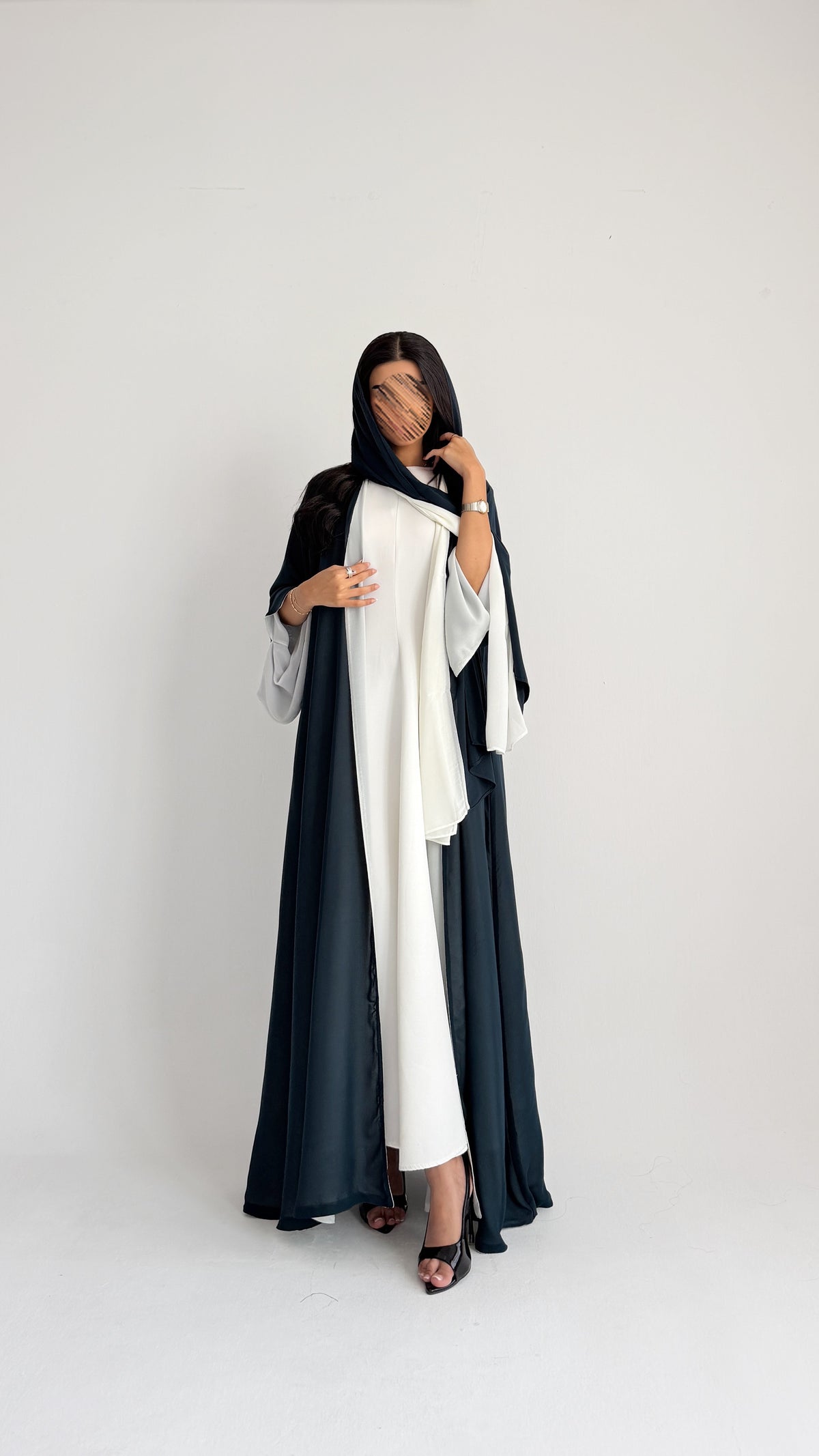 MWT1228 - عبايه شيفون فتنامي دبل فيس - Aya