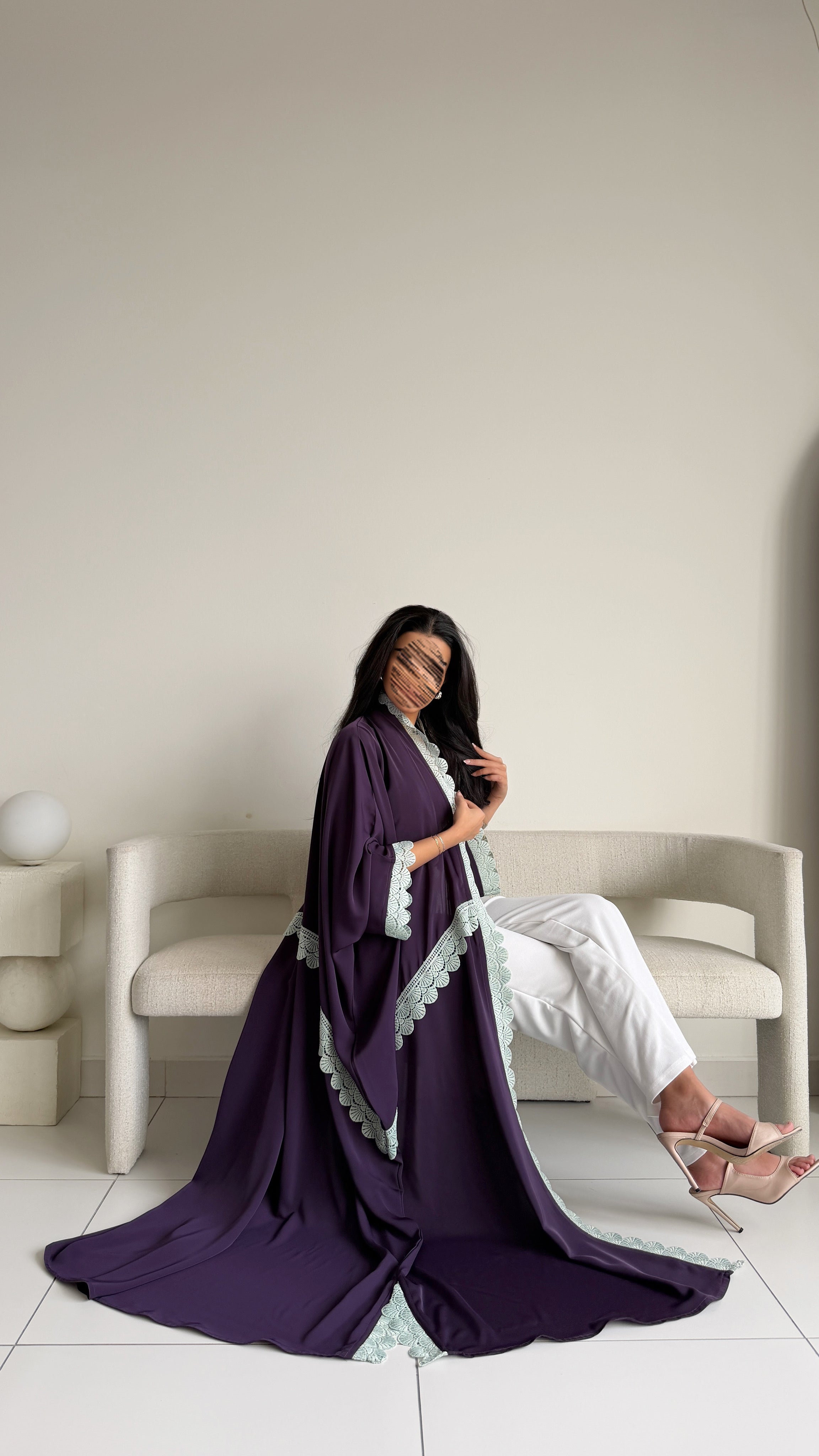 MW2162 - عبايه كريب مع اضافه كلفه مميزه وحصرية - Aya