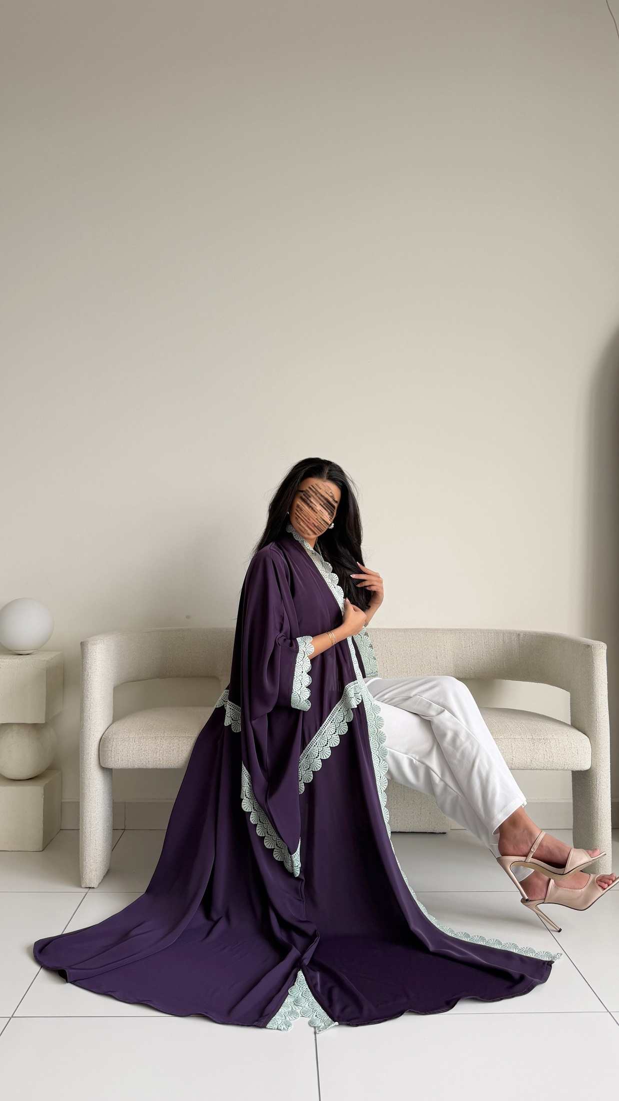 MW2162 - عبايه كريب مع اضافه كلفه مميزه وحصرية - Aya