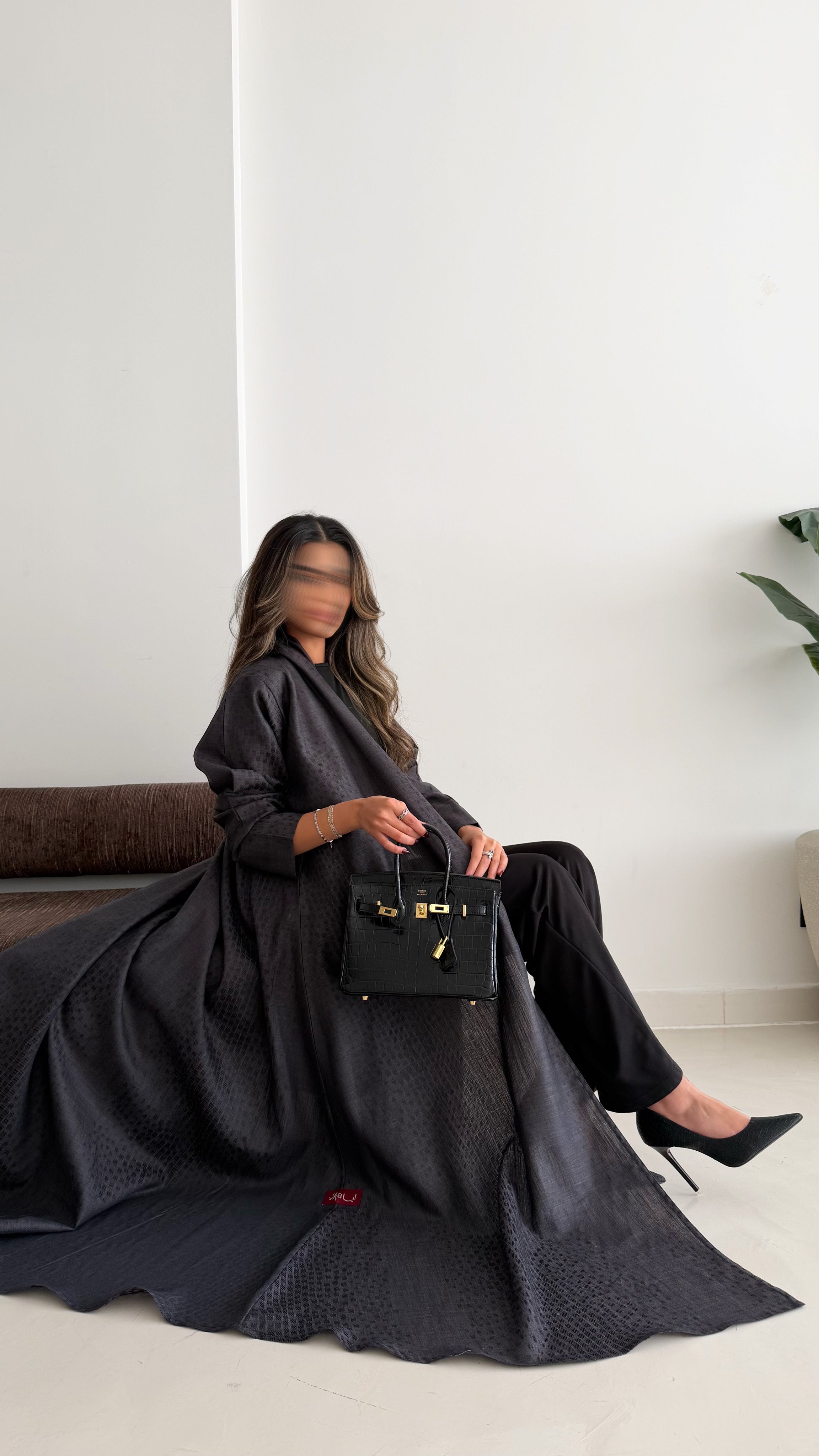 MWT715 - Grey linen abaya | عباية لنن - Aya