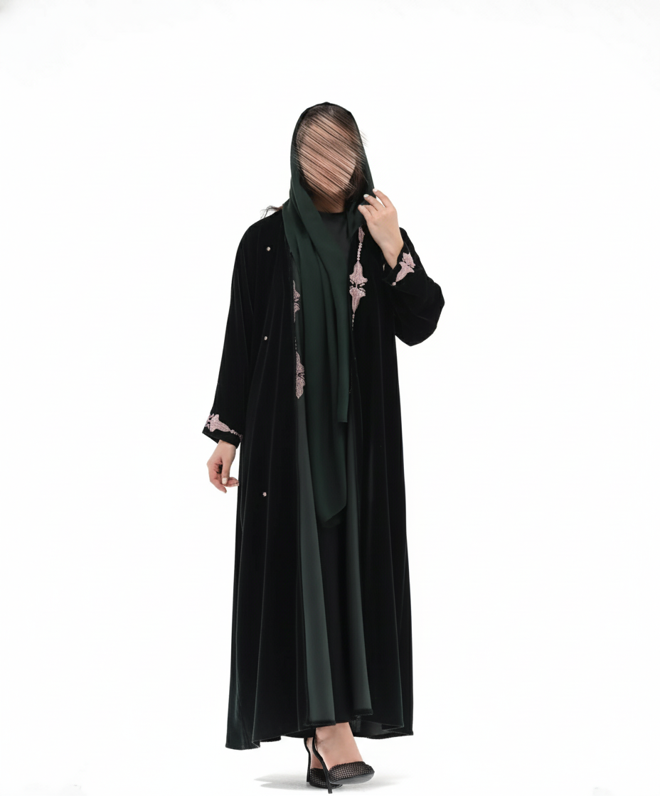 MW645 - Light Crepe Standing with Jacquard Half-Cloche