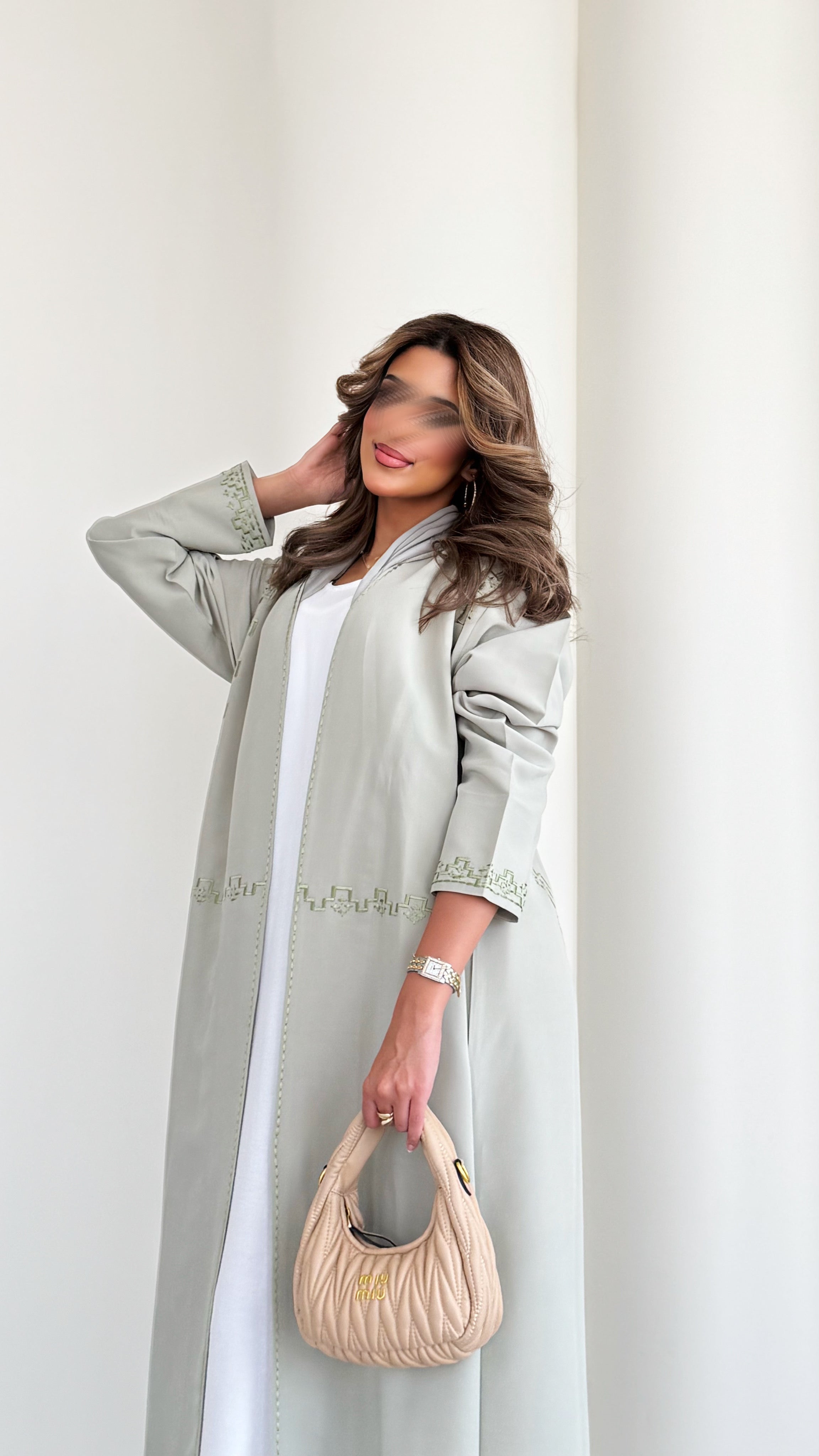 MWT346 - عباية اخضر فاتح - Aya