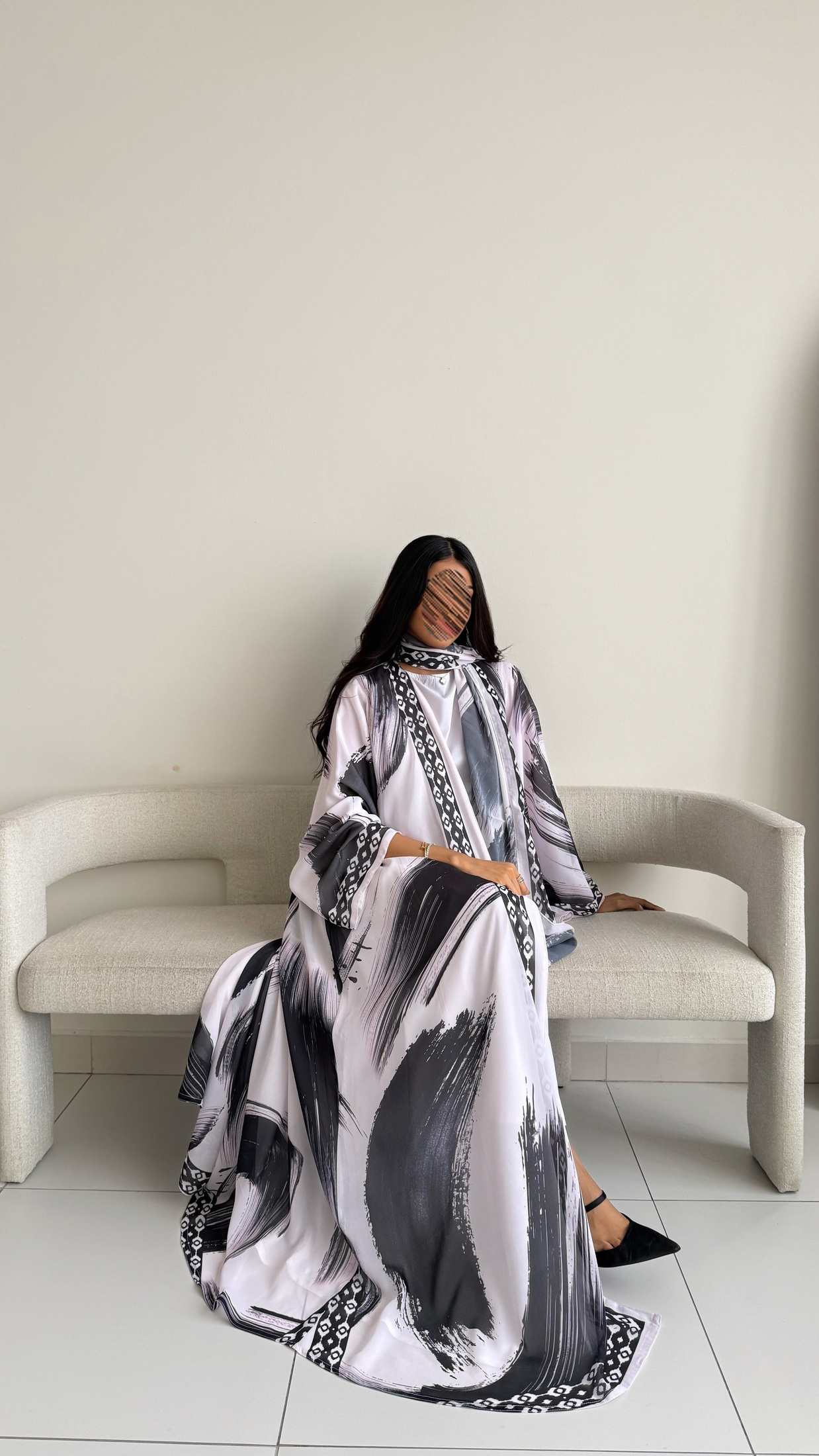 MW2181 - عبايه شيفون طباعه حصرية - Aya