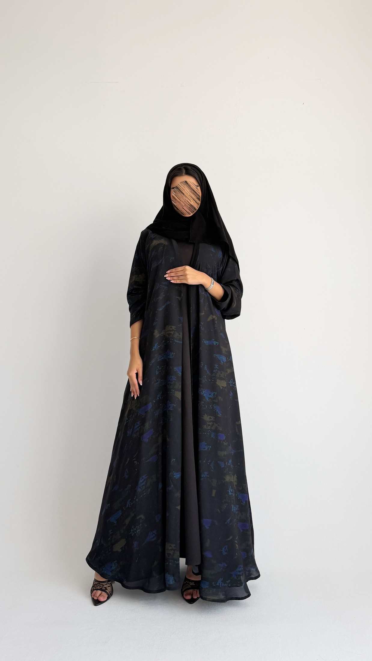 MWT2091 - Printed Chiffon Abaya | عباية شيفون مطبوعة - Aya