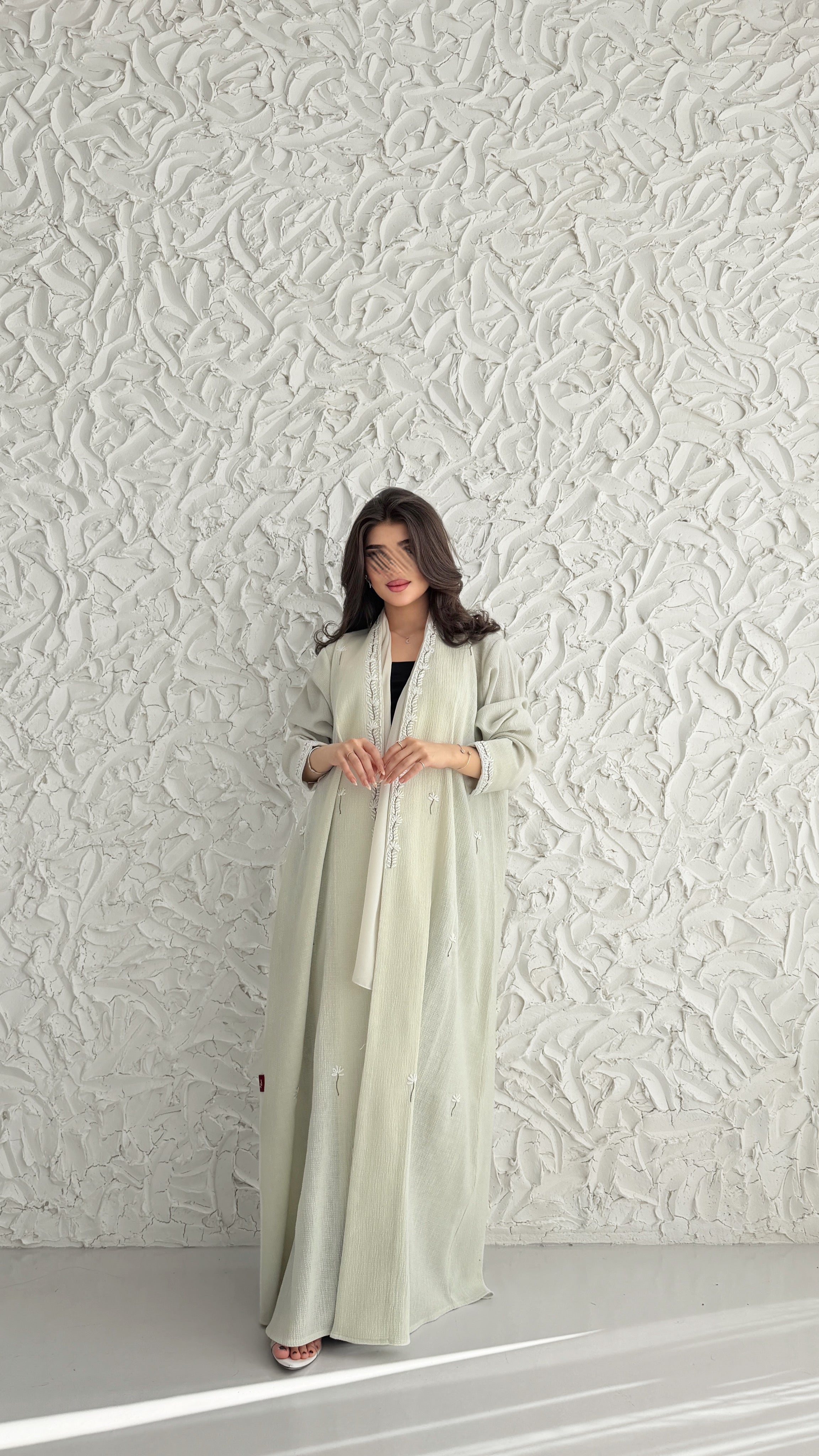 MW2054 - عباية لنن هندي قصه هينك تطريز يدوي - Aya