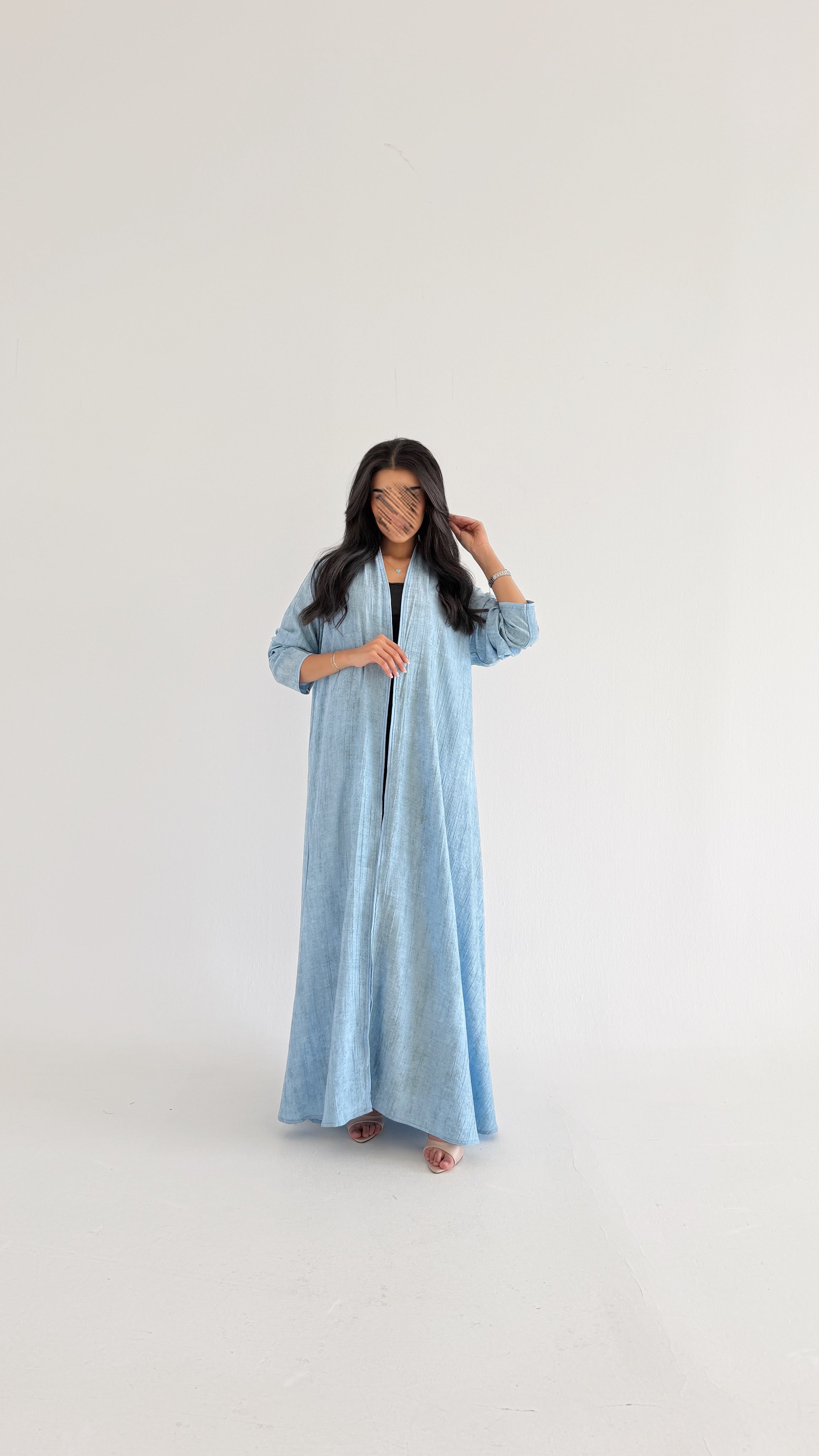 MWT2003 - عبايه لنن نص كلوش - Aya