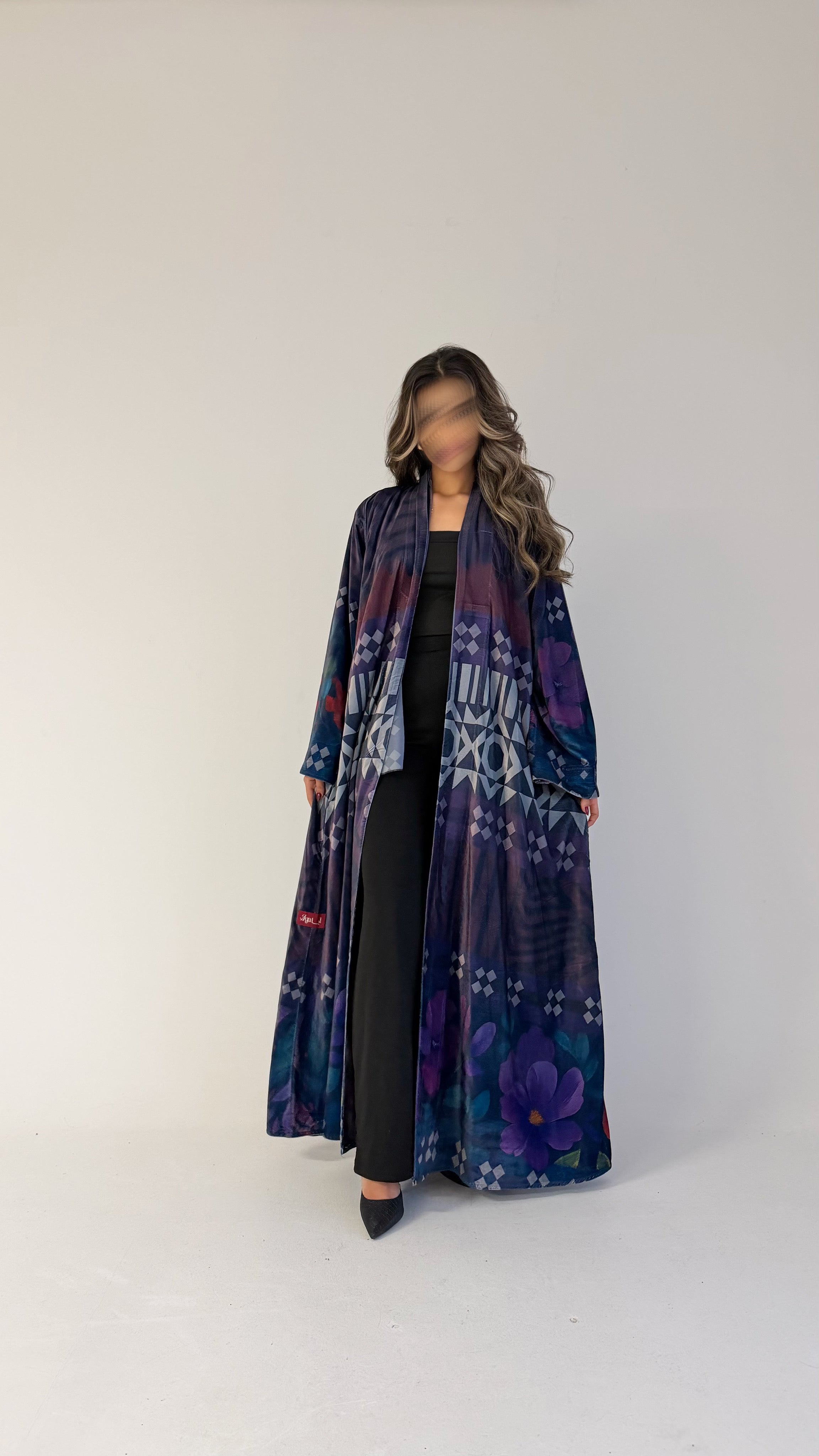 MWT623- عباية مخمل طباعة - Aya