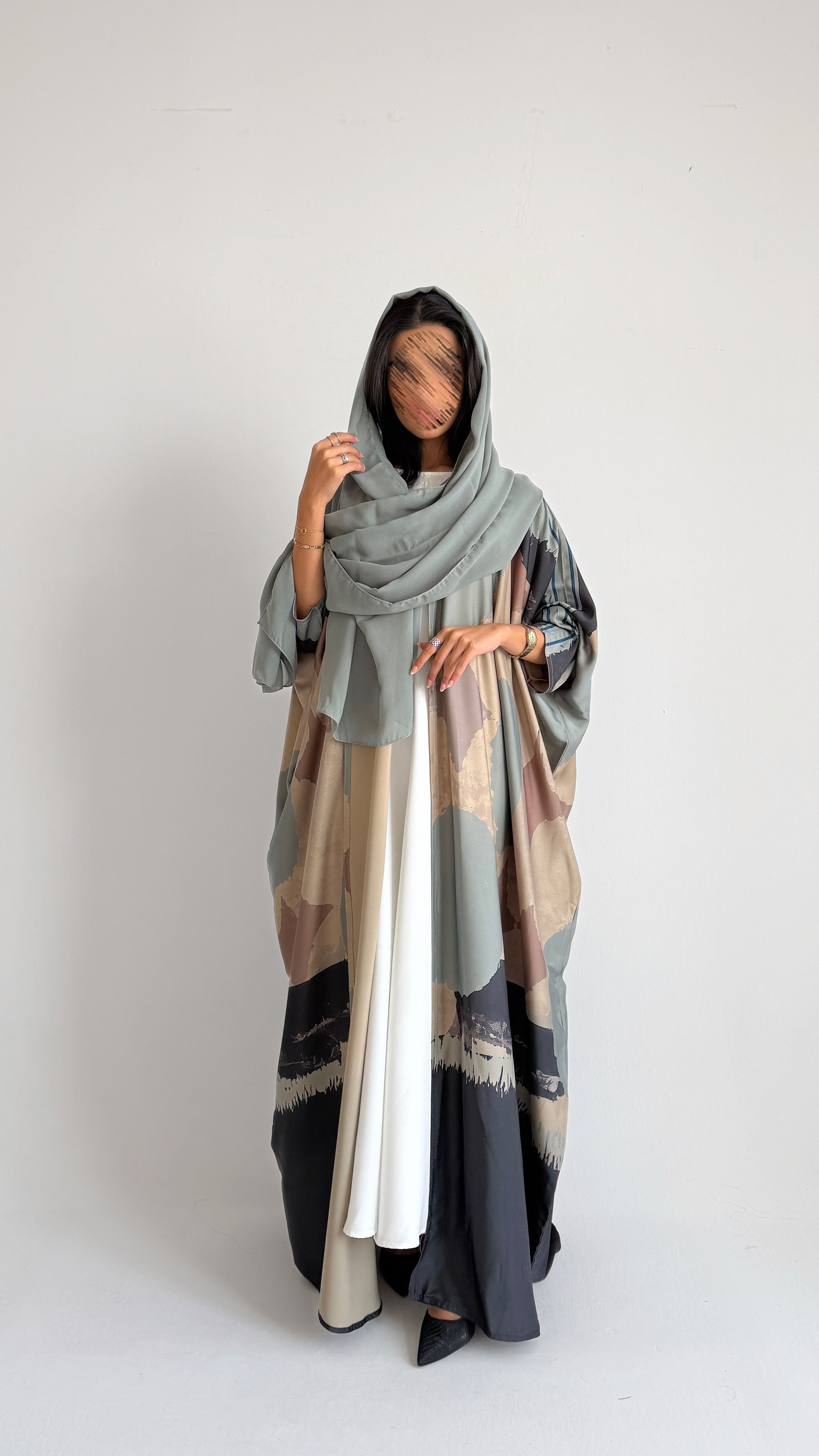 MWT2154 - عباية طباعة صيفية | Summer printed abaya