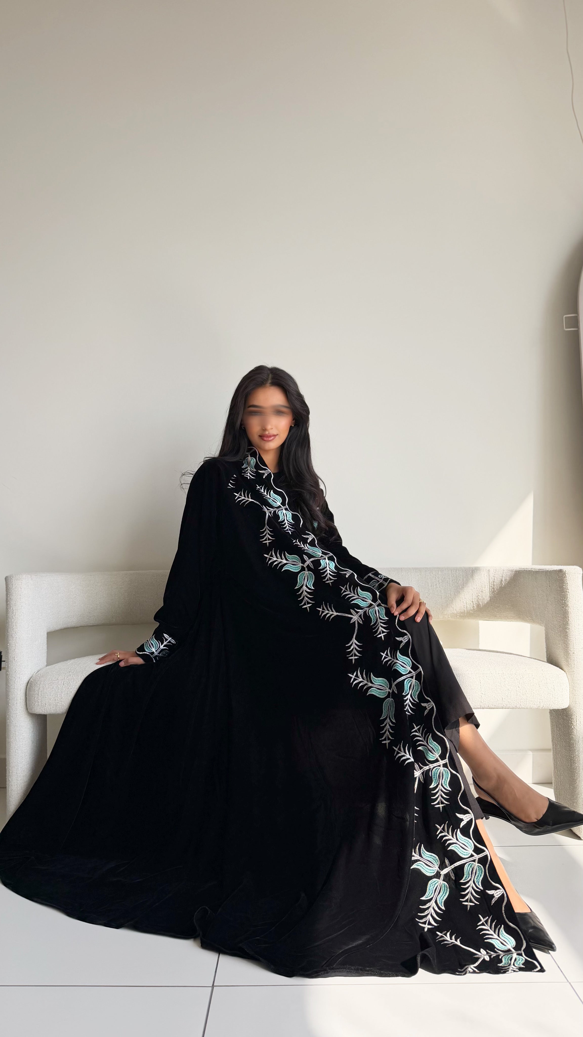 MW1781 - قماش مخمل دبل كلوش تطريز كمبيوتر