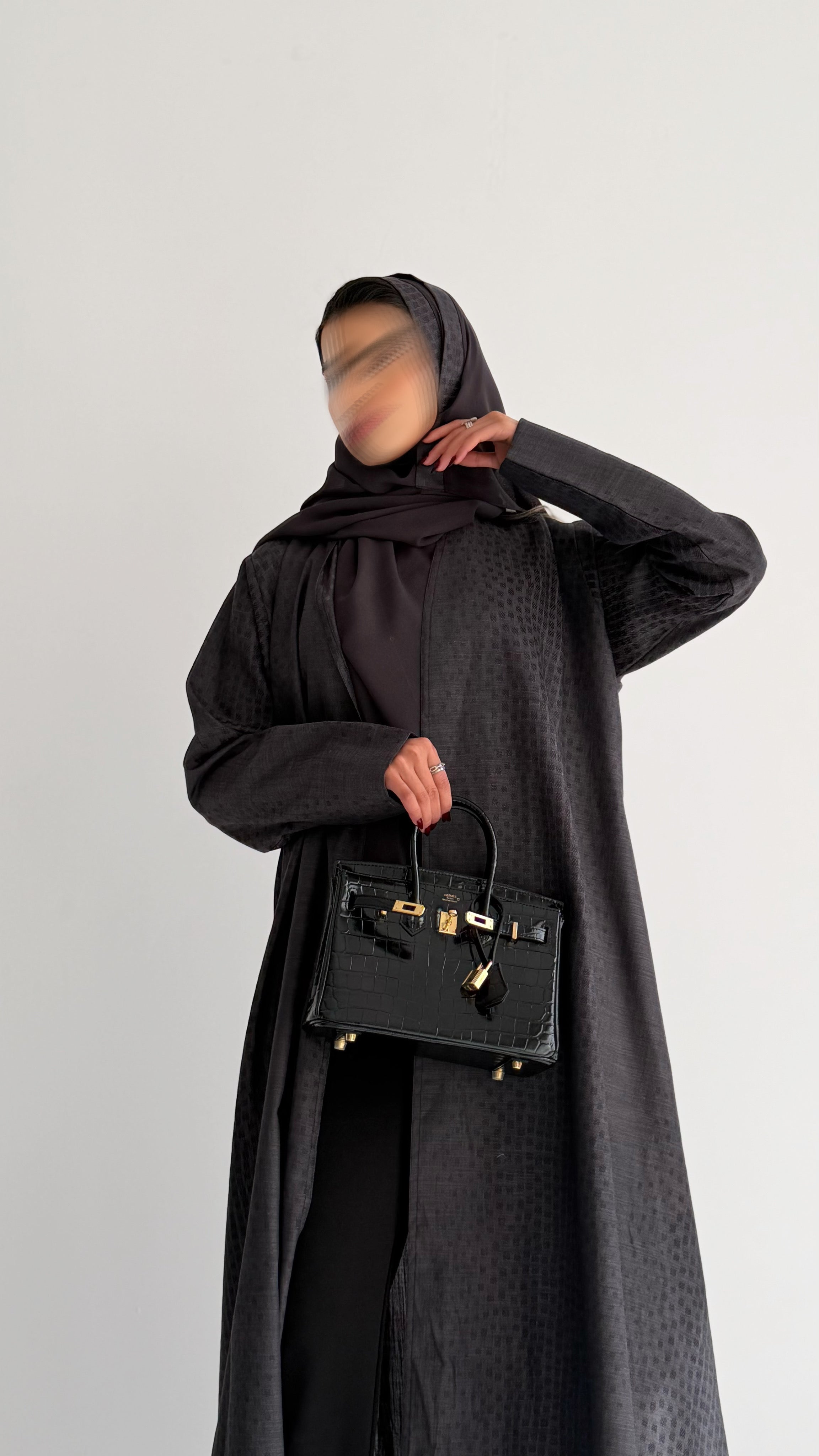 MWT715 - Grey linen abaya | عباية لنن - Aya