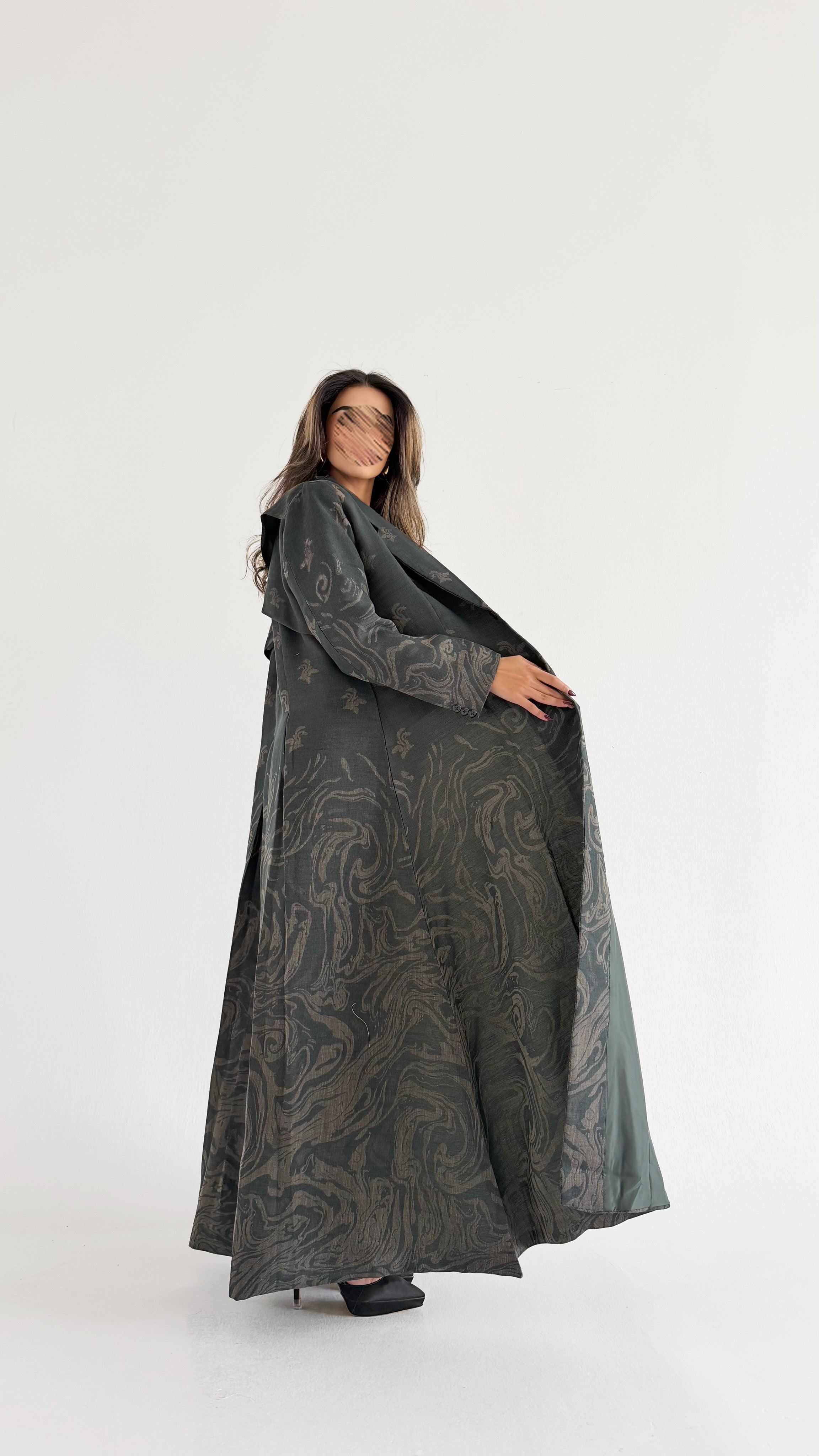 MW1791 - عباية لنن هندي بقصة بليزر - Aya