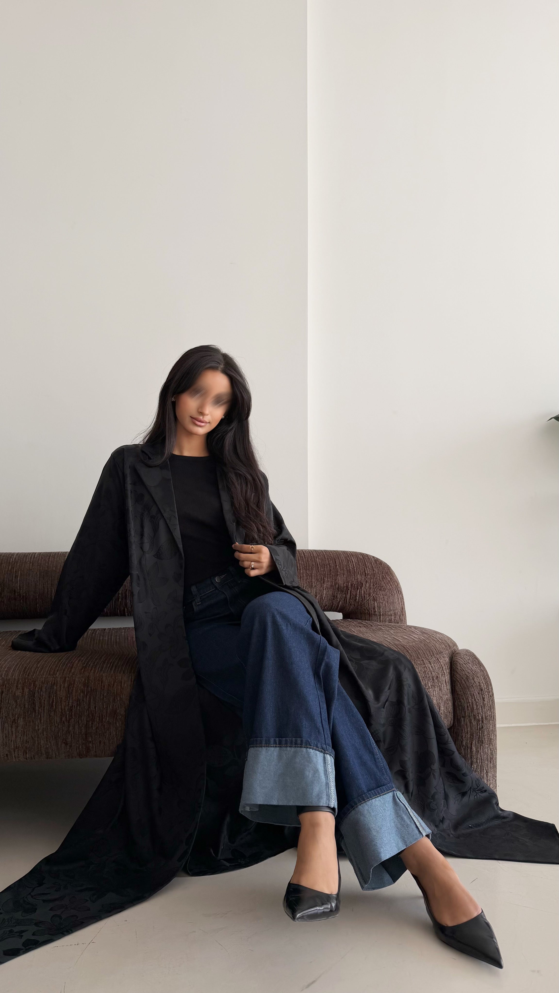 MWT813 - عباية بليزر جاكار - Aya