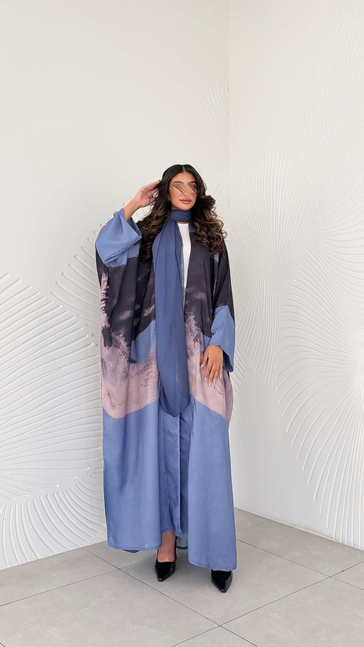 MWT1206 - عباية بطباعة | Printed Abaya - Aya