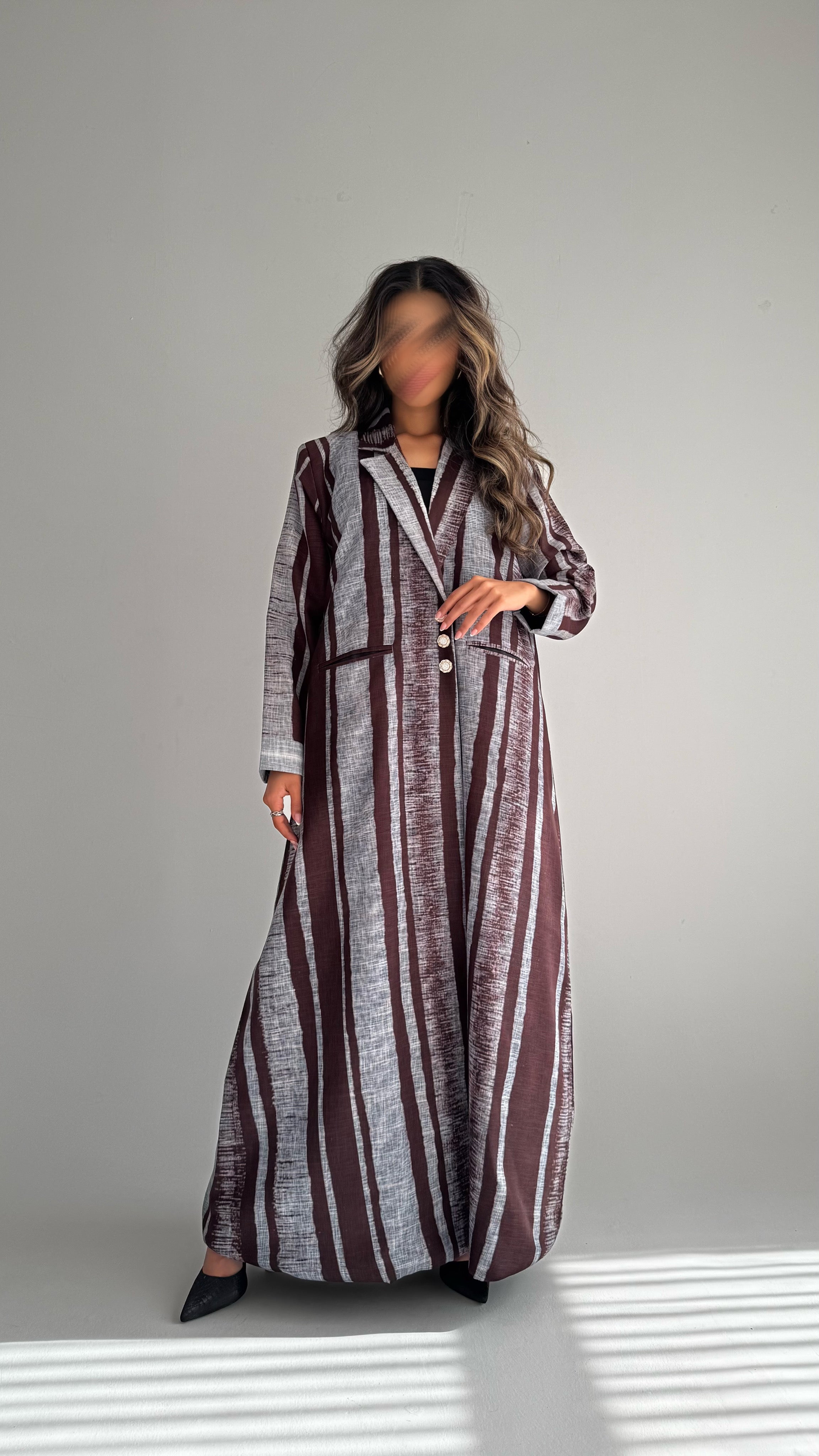 MWT832 - عباية بليزر طباعة | Printed Blazer Abaya - Aya