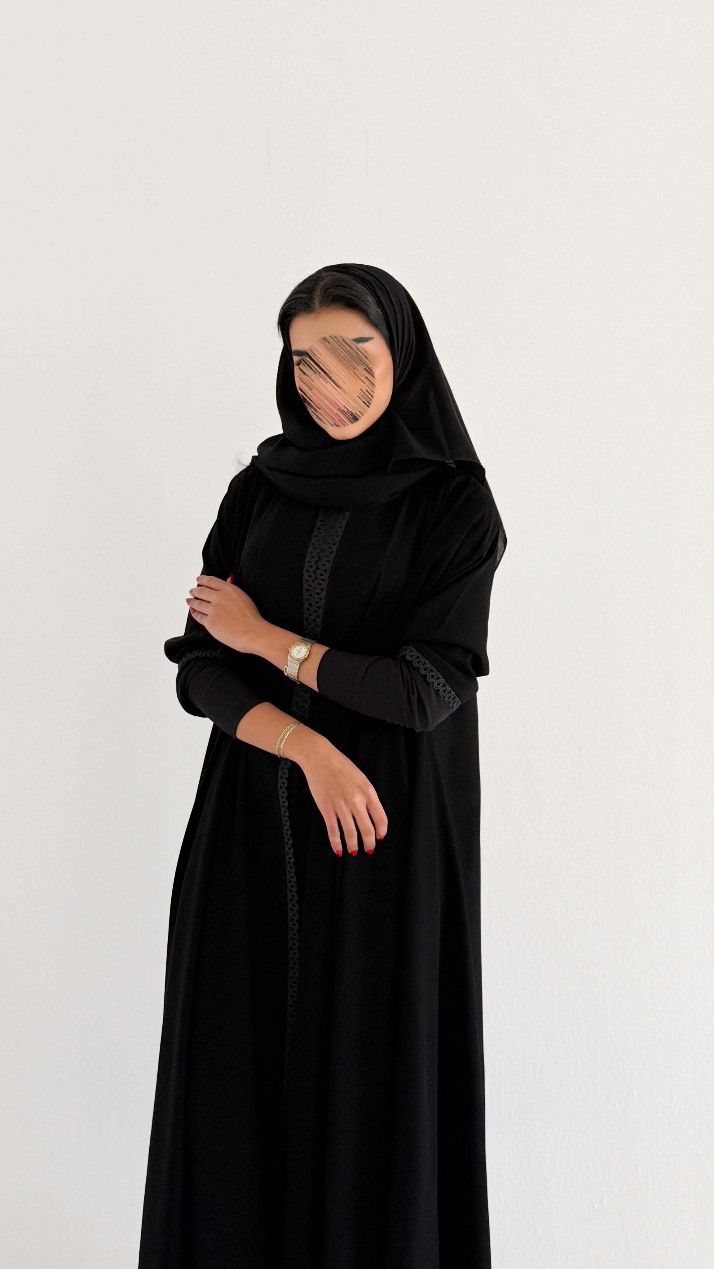 MW2039 - عبايه ملكي مع اضافه كم سترتش - Aya