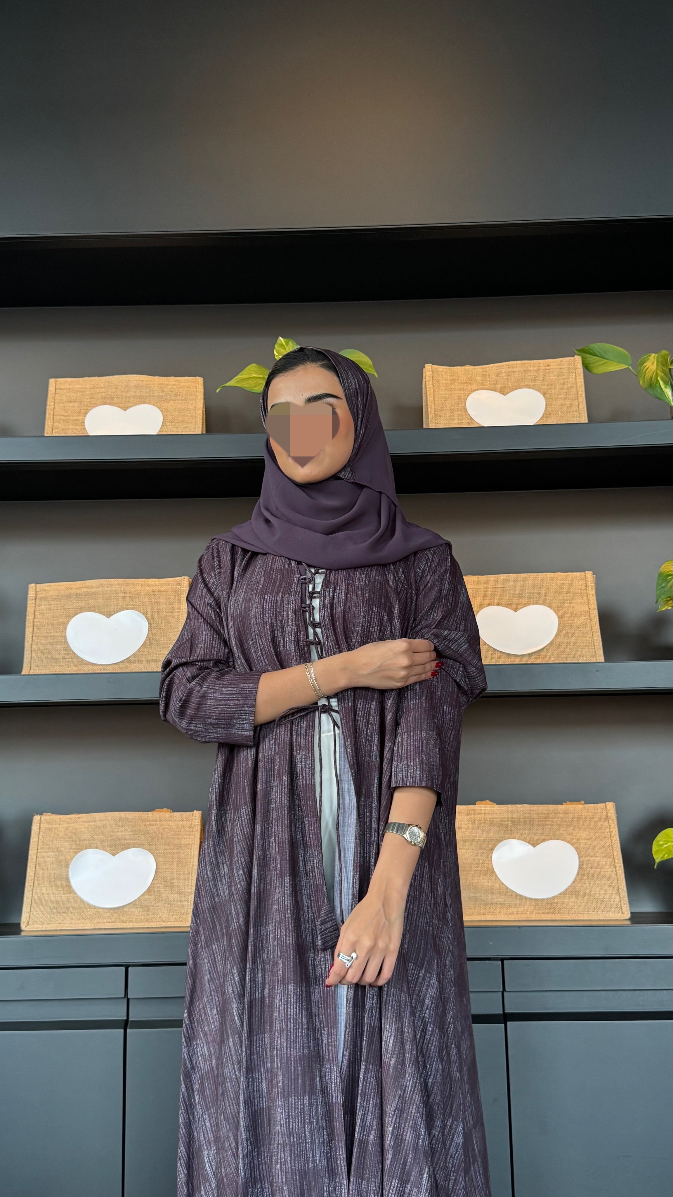 MWT300 - عباية فسكوز موفي| Mauve Viscose - Aya