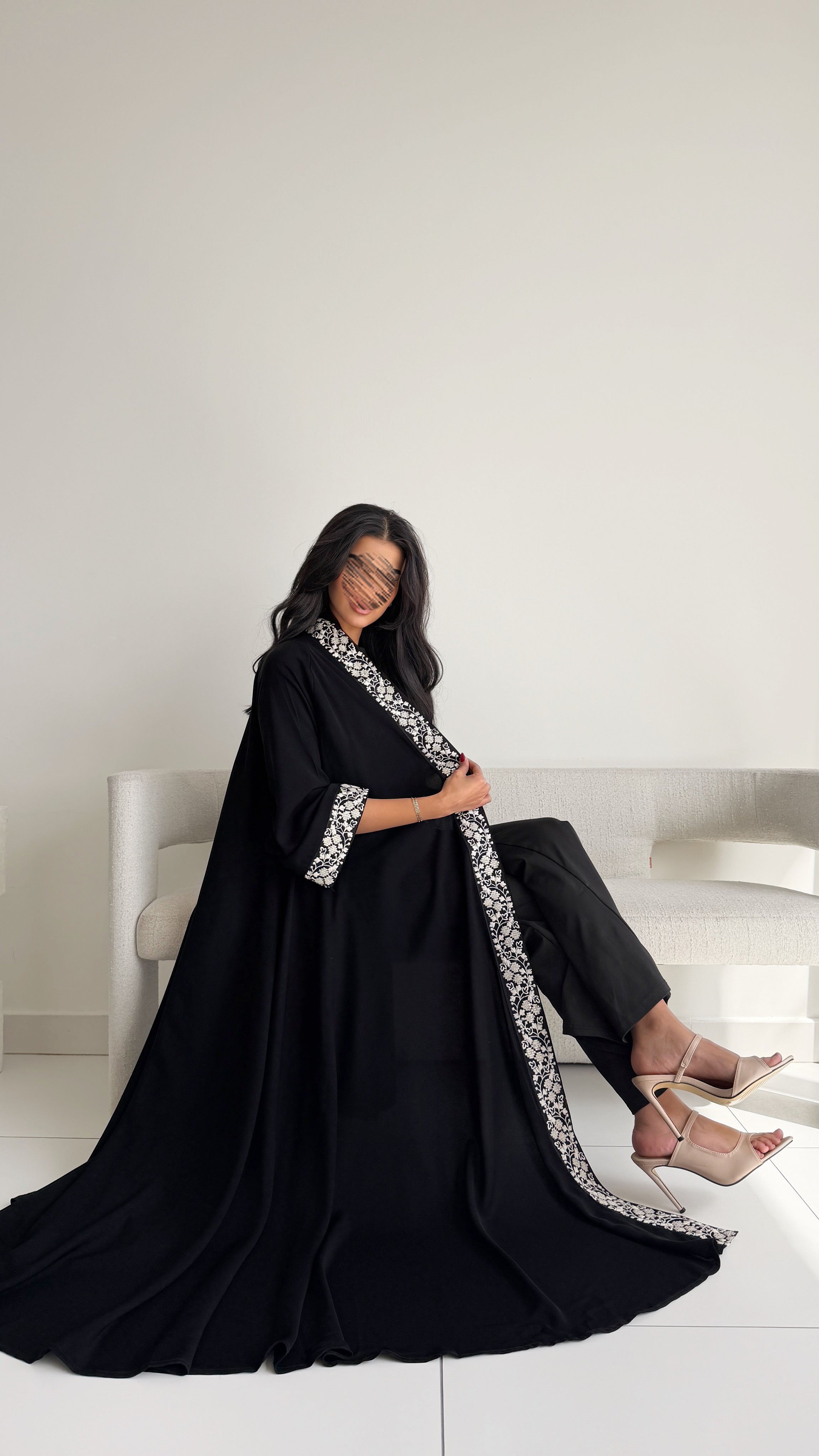 MW2035 - عباية ملكي دبل كلوش واضافة كلفه تطريز - Aya