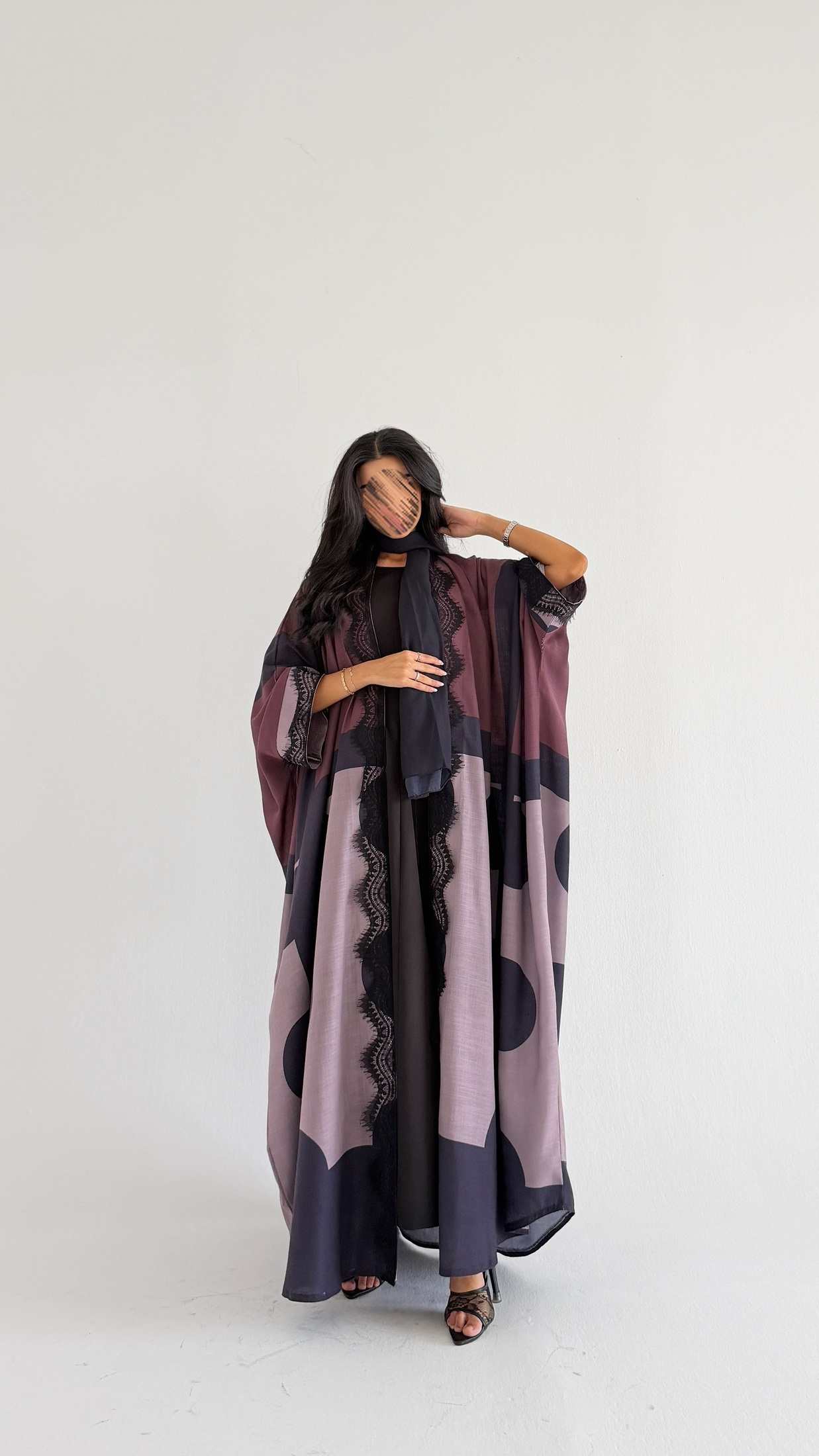MWT1519 عباية طباعة | Printed Abaya - Aya