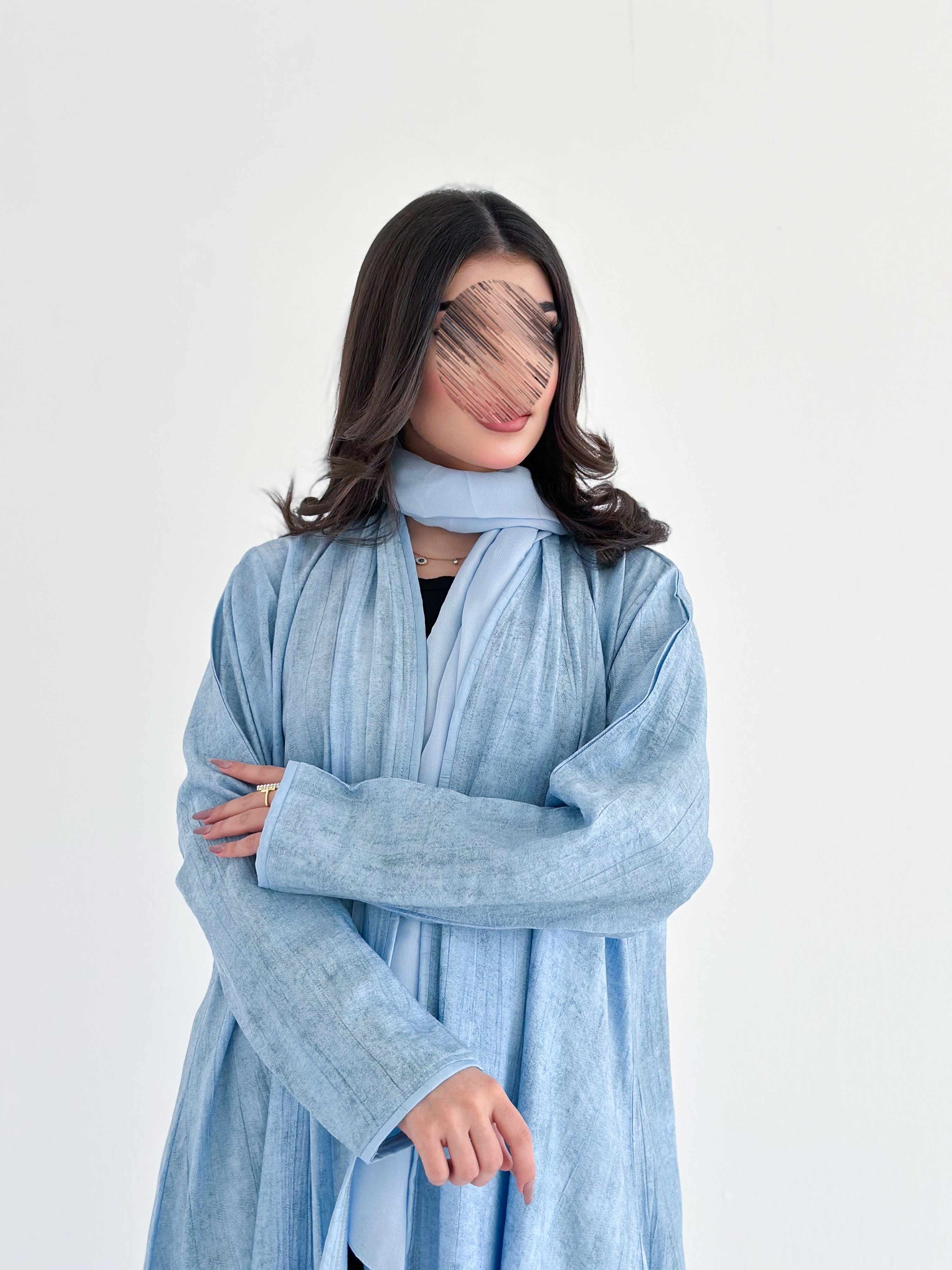 MWT2003 - عبايه لنن نص كلوش - Aya