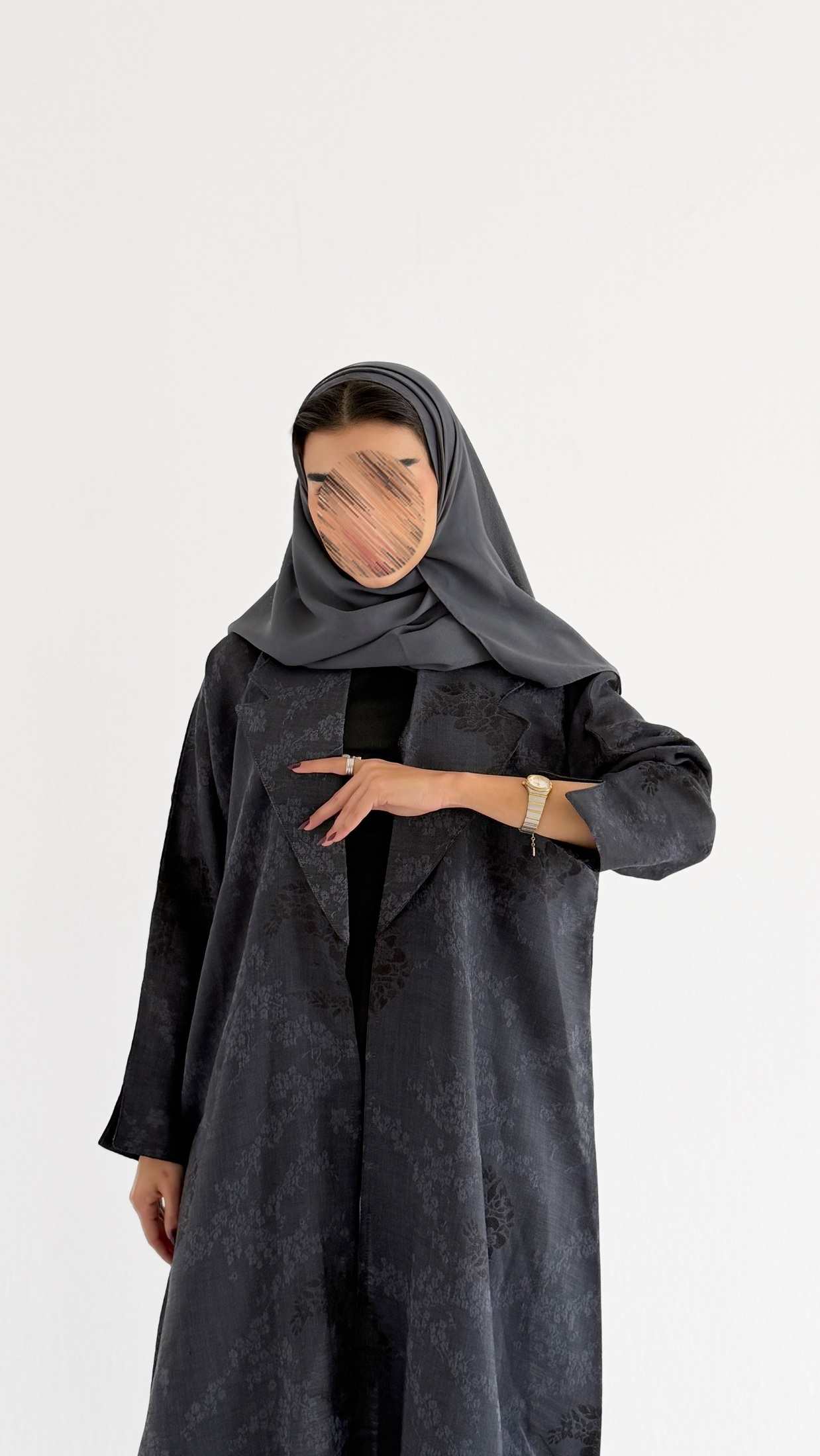 MWT1000 - عباية لنن مطرزة - Aya