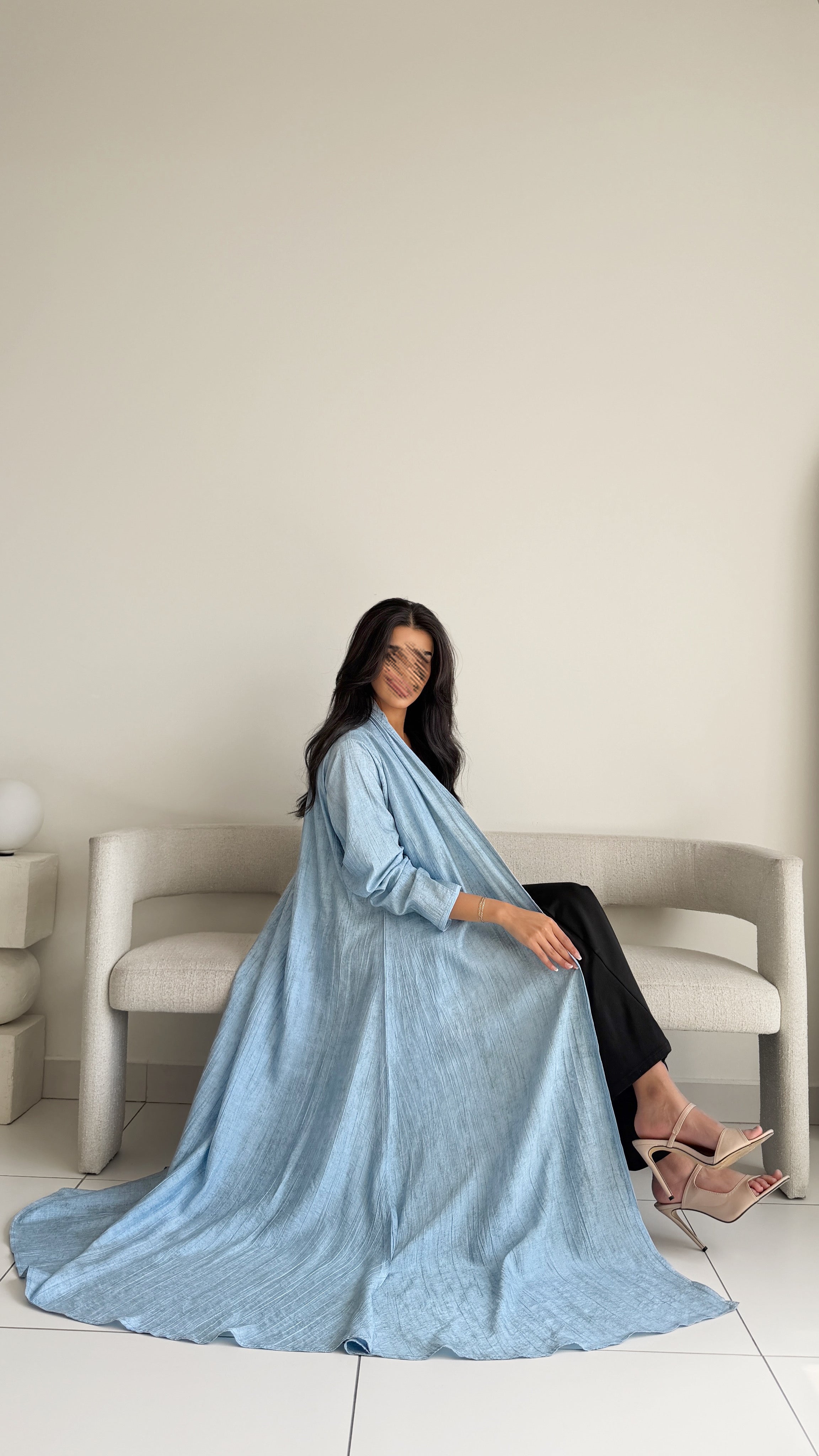 MWT2003 - عبايه لنن نص كلوش - Aya