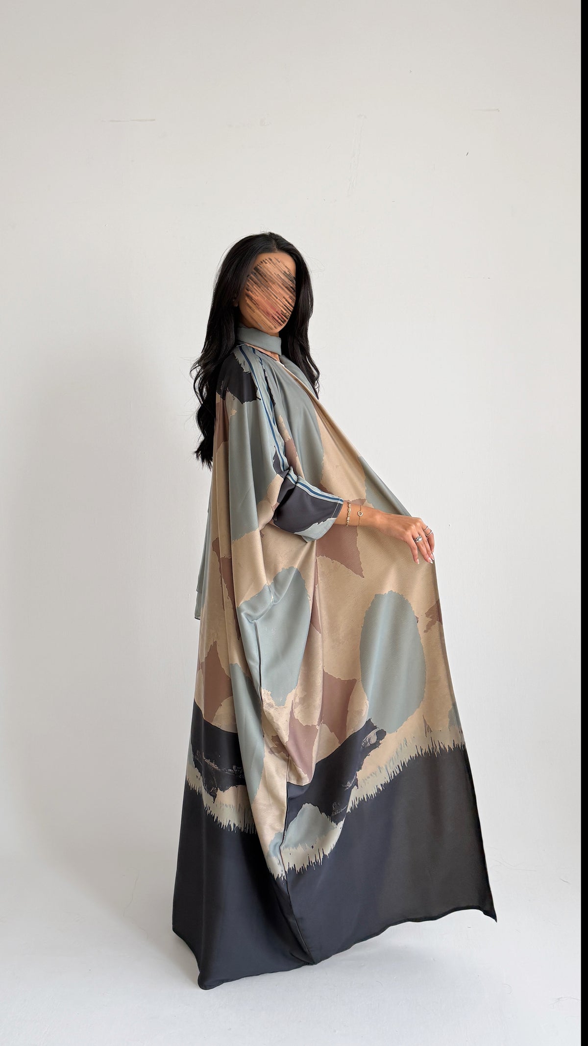 MWT2154 - عباية طباعة صيفية | Summer printed abaya