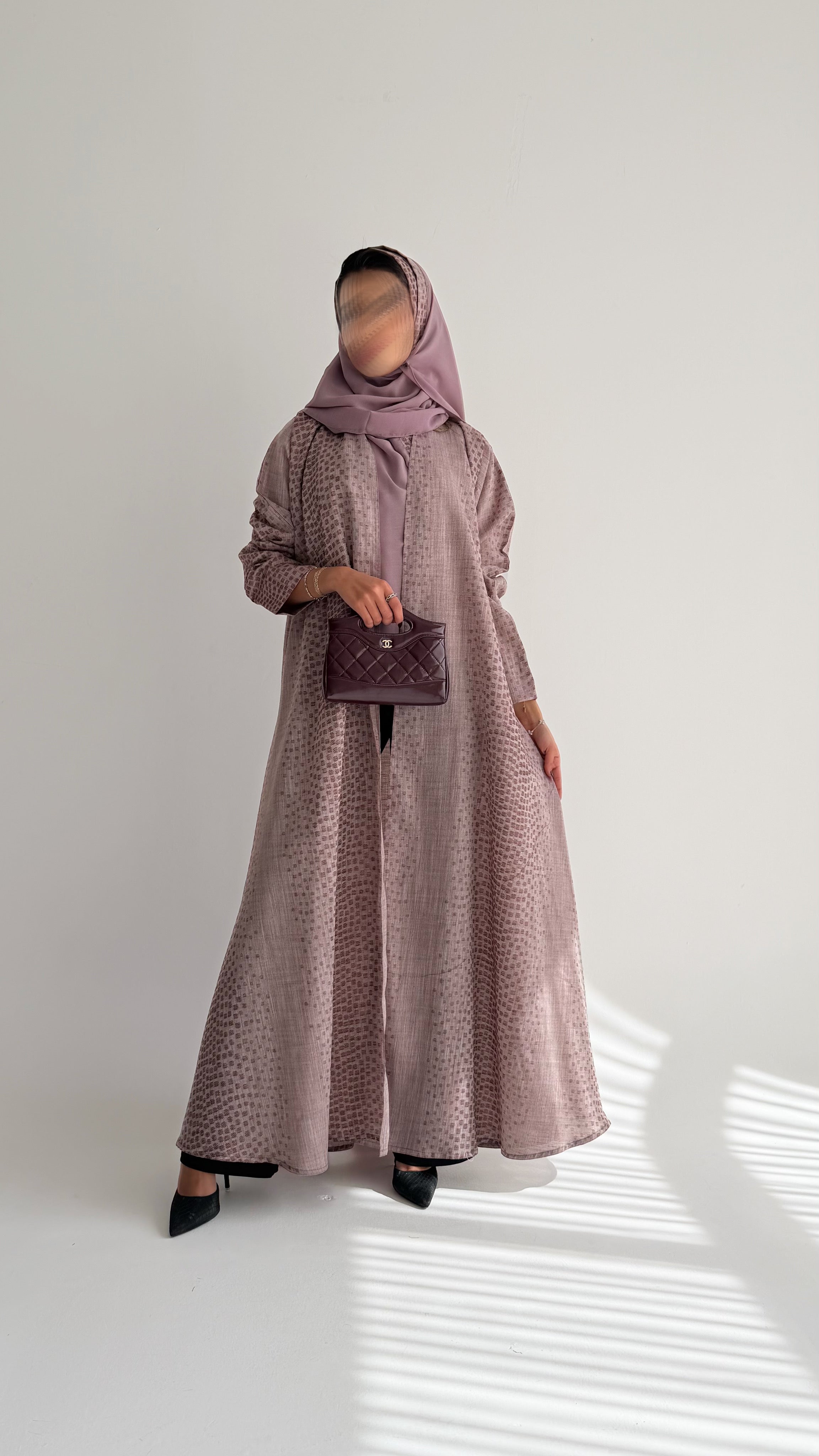 MWT719 - Baby pink linen abaya |عباية لنن - Aya