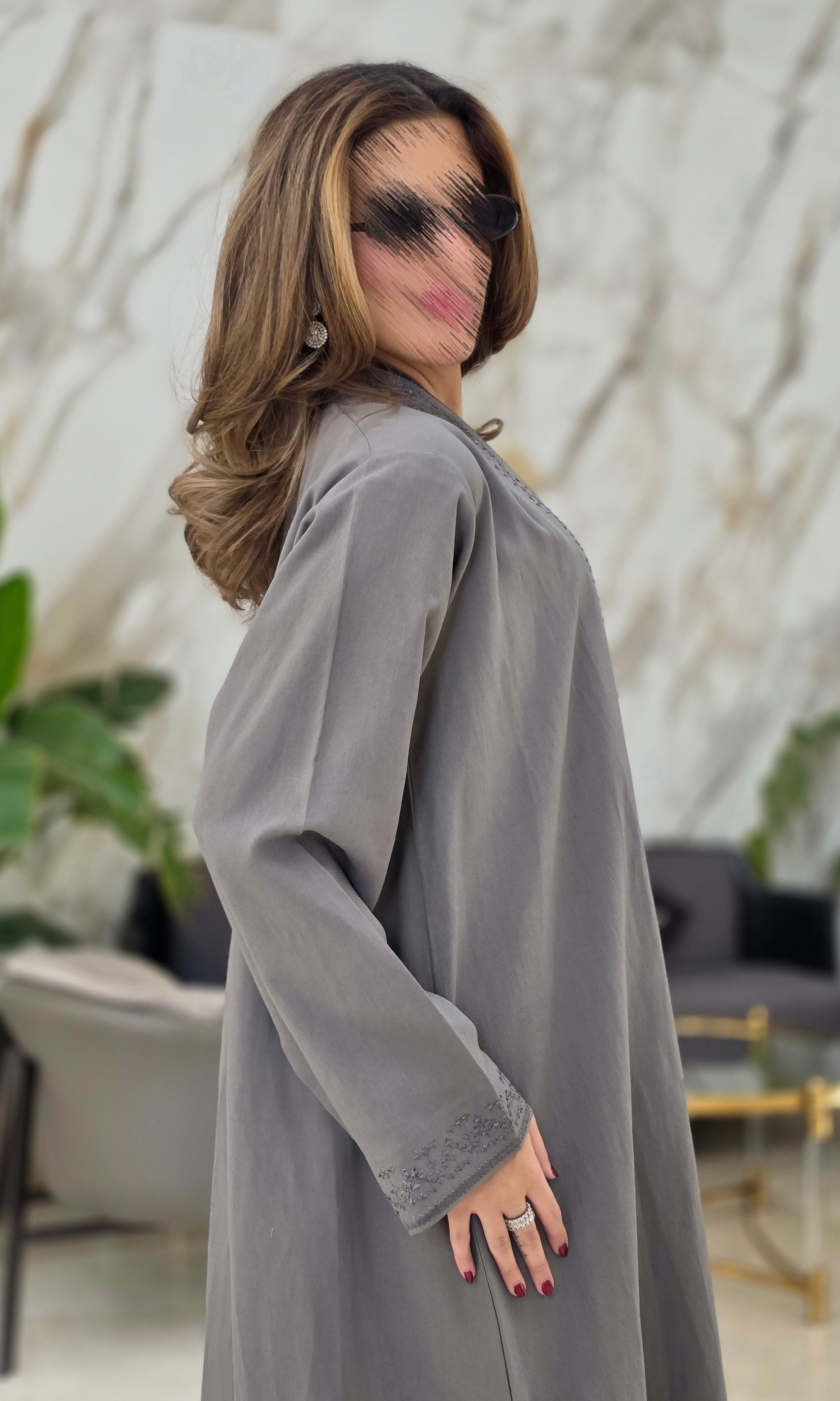 MWT664 - عباية تطريز اخضر - Aya