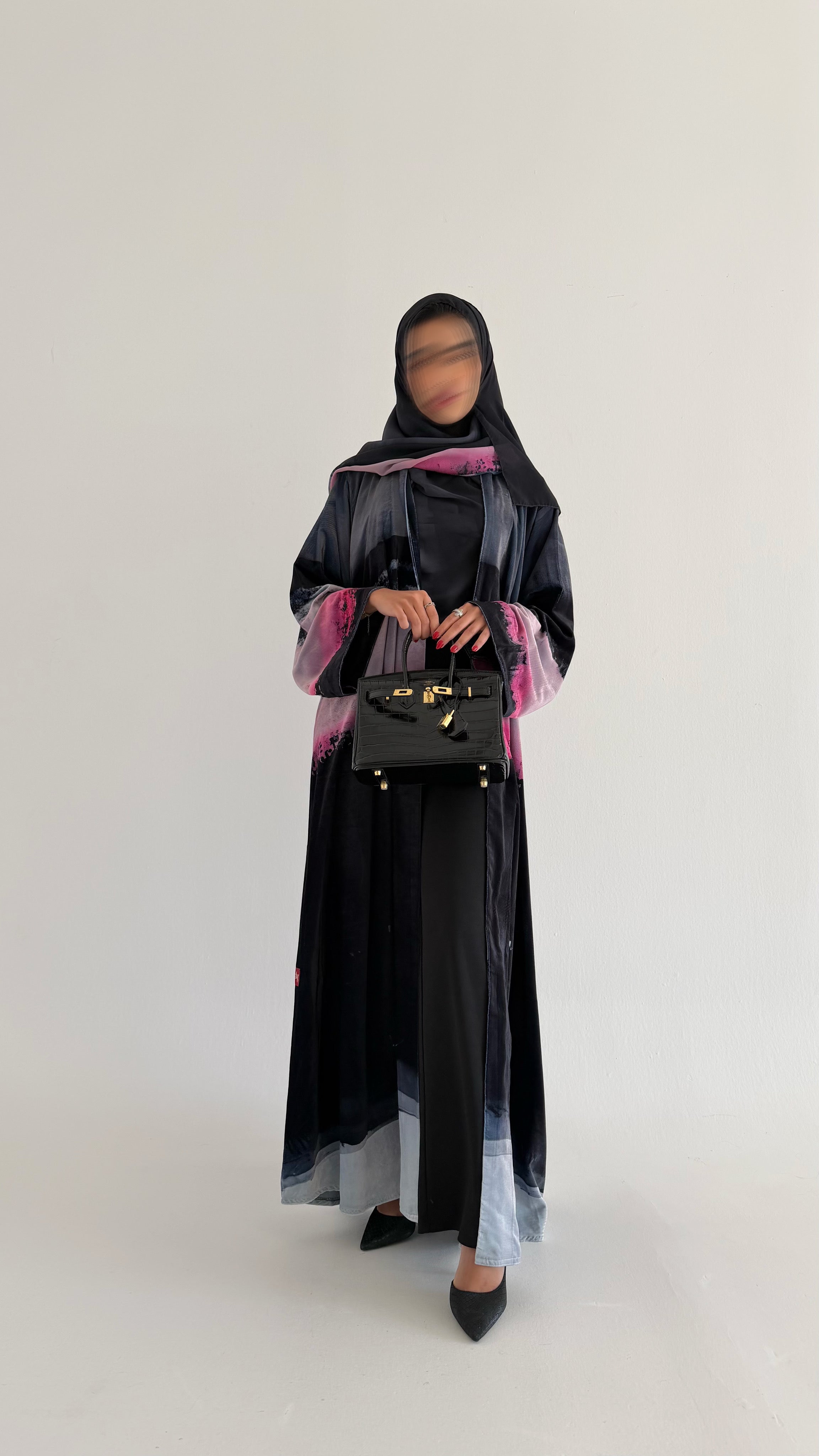 MWT633 - عباية مخمل طباعة