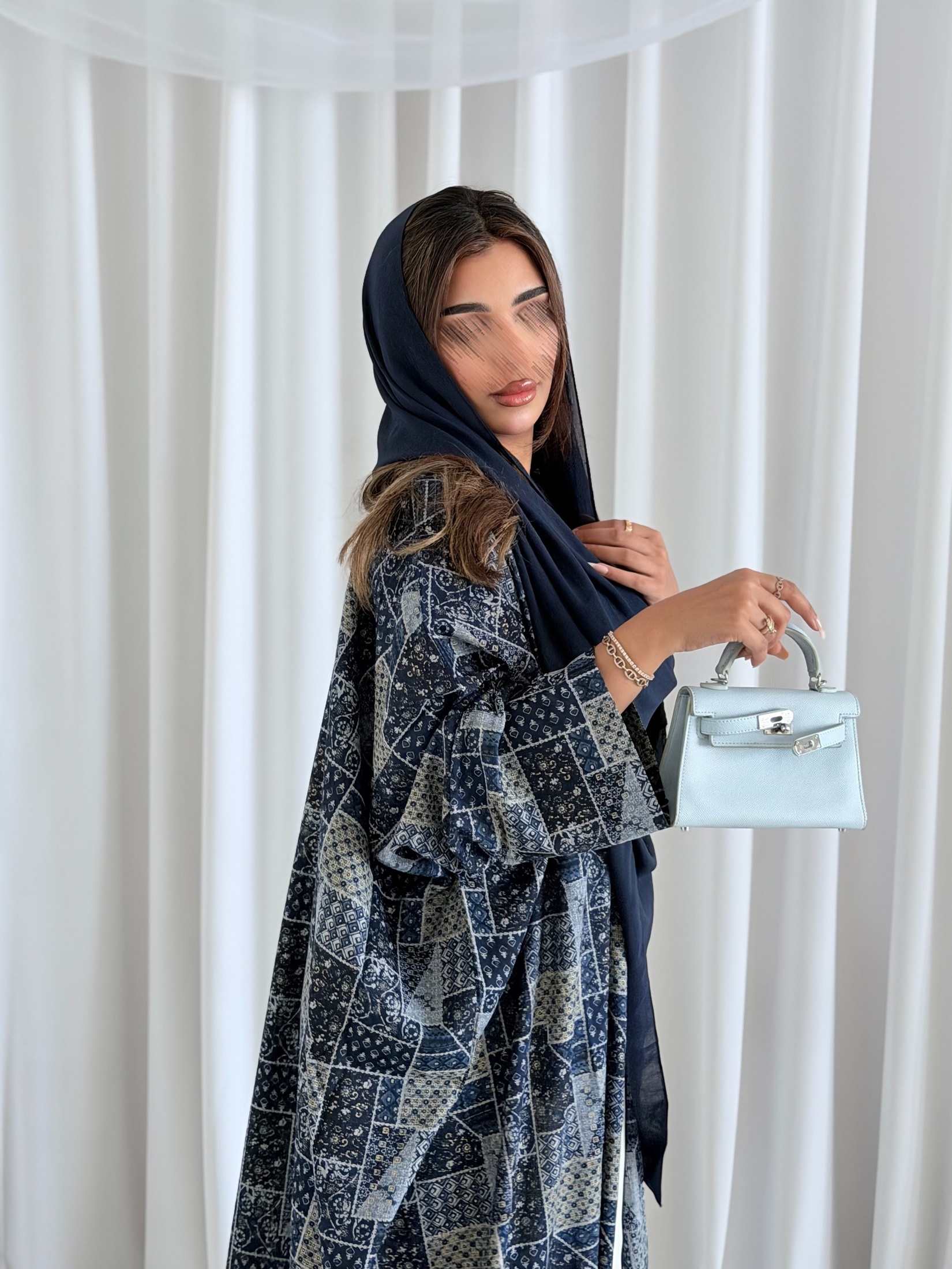 MWT5196 - عبايه لينن بقماش ناعم يومي لون كحلي - Aya