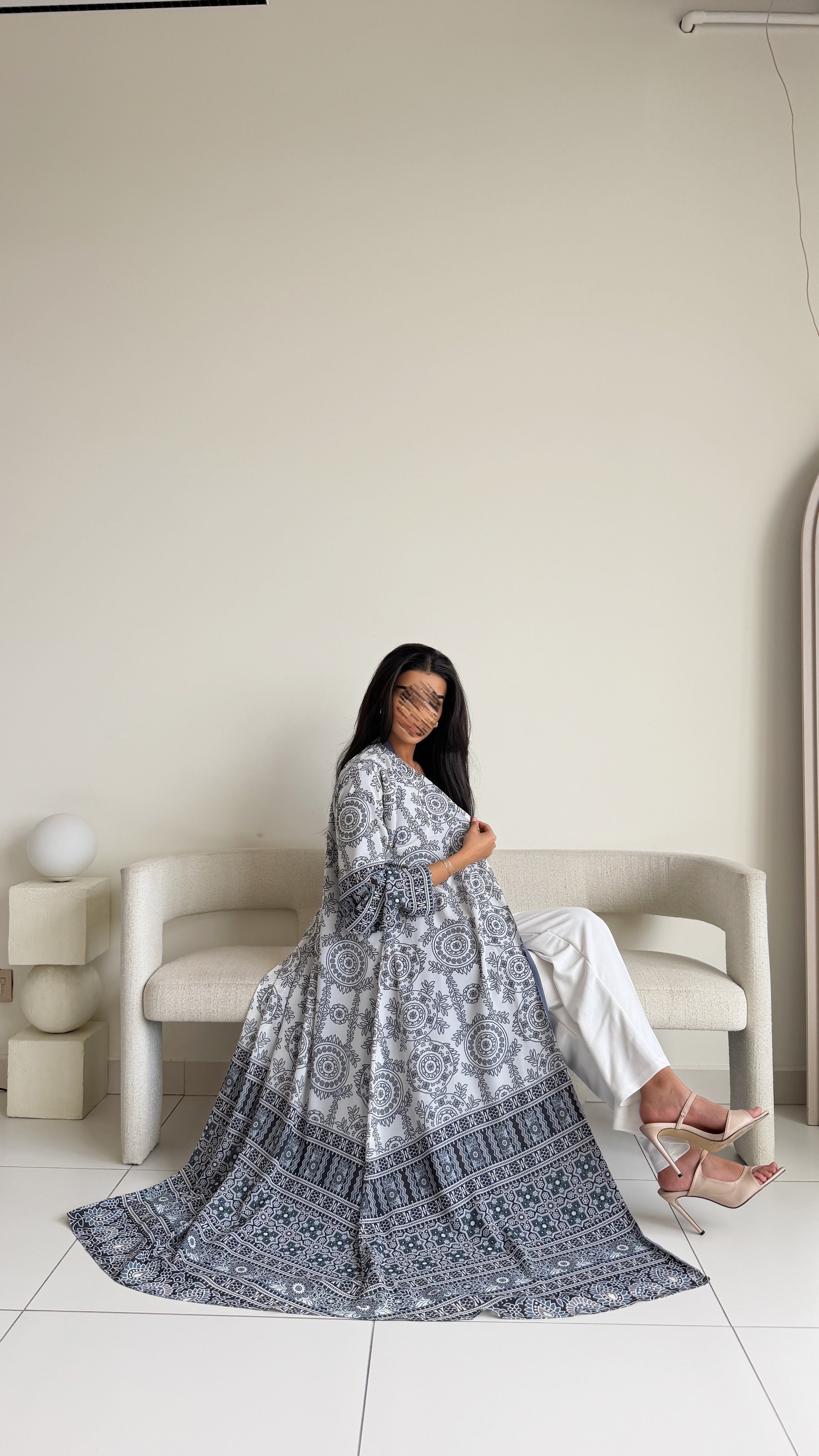 MWT2040 - عباية شيفون مشجرة صيفية - Aya