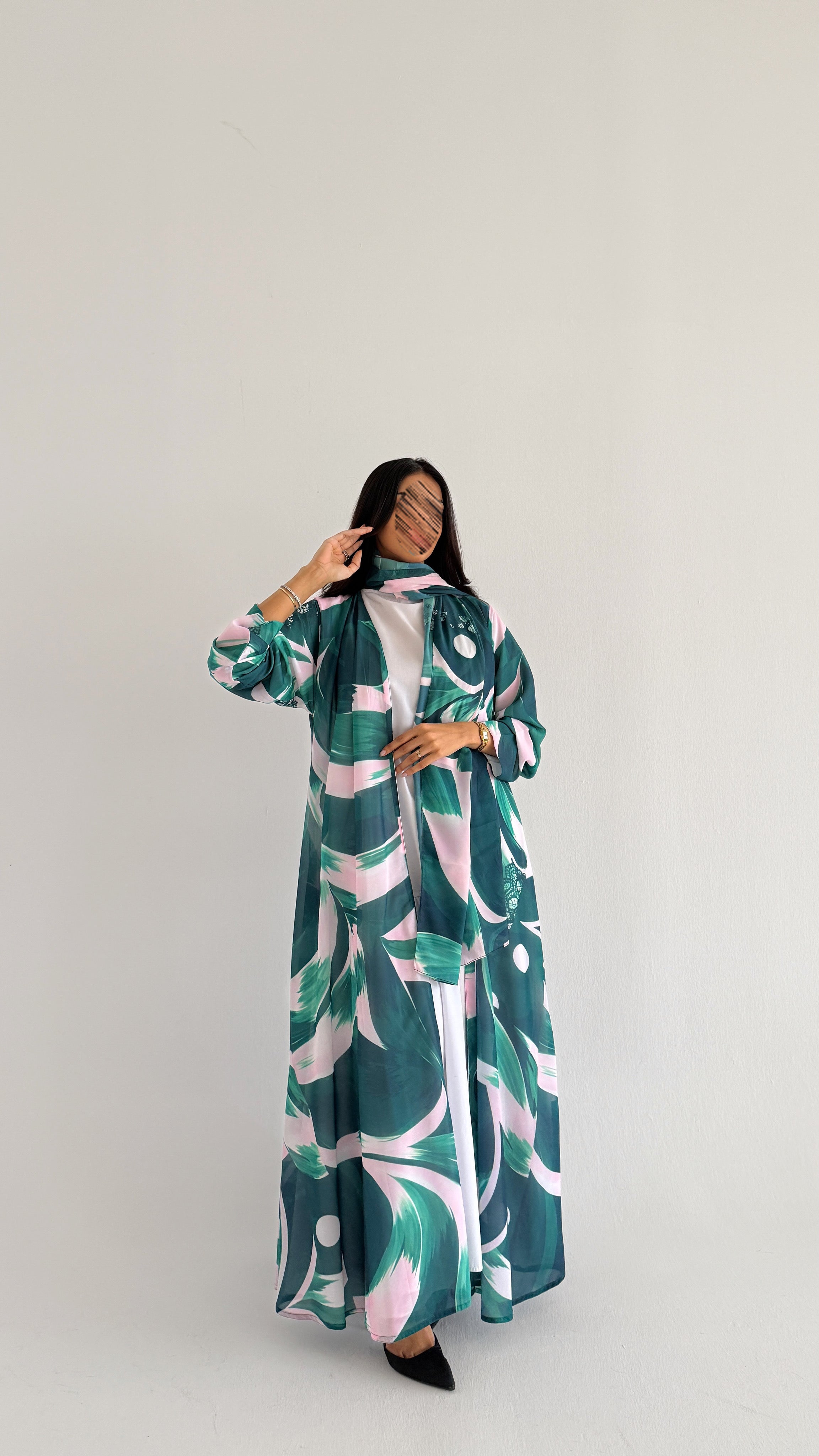MWT2061 - عباية طباعة صيفية | Summer printed abaya - Aya