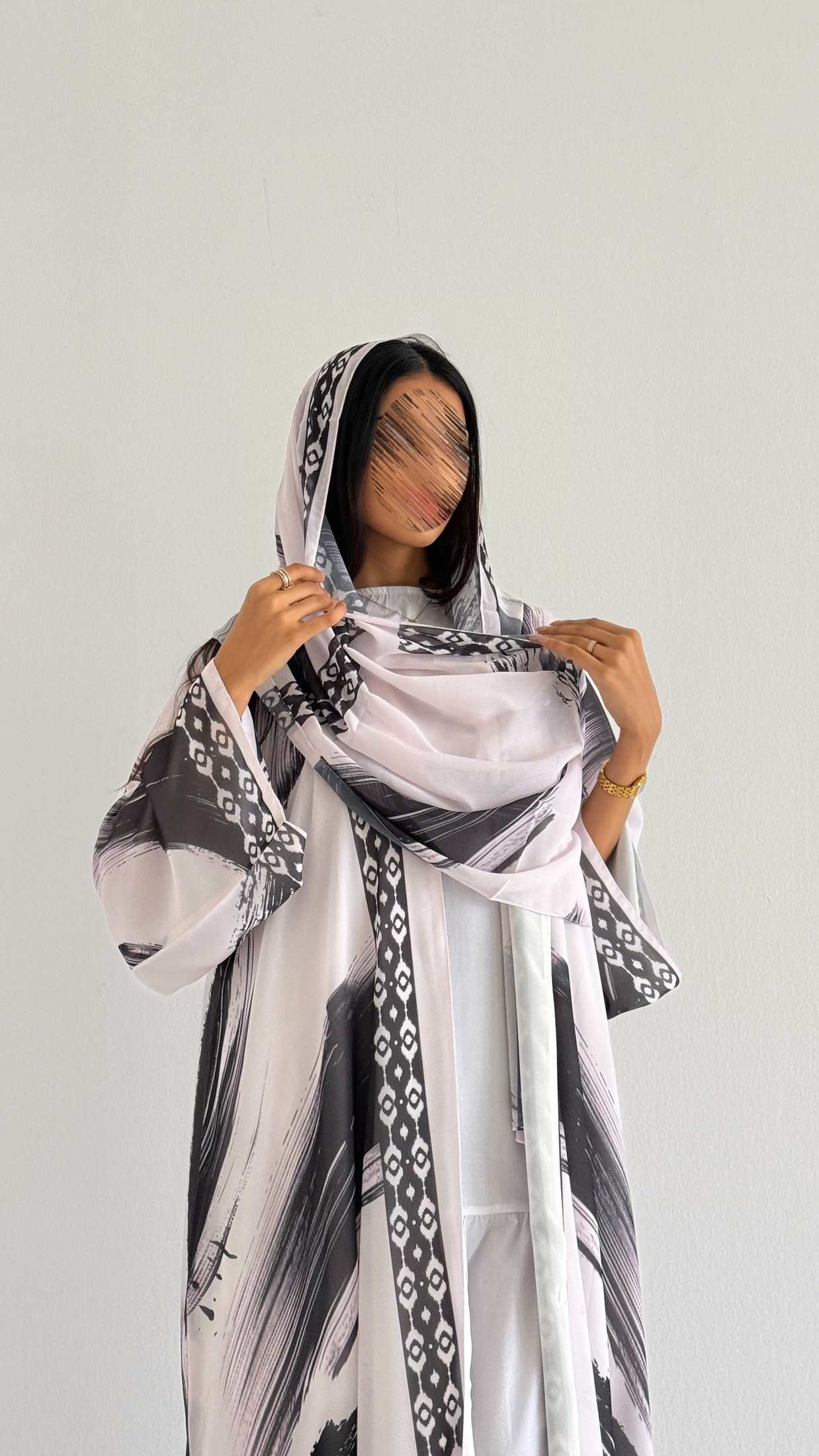 MW2181 - عبايه شيفون طباعه حصرية - Aya
