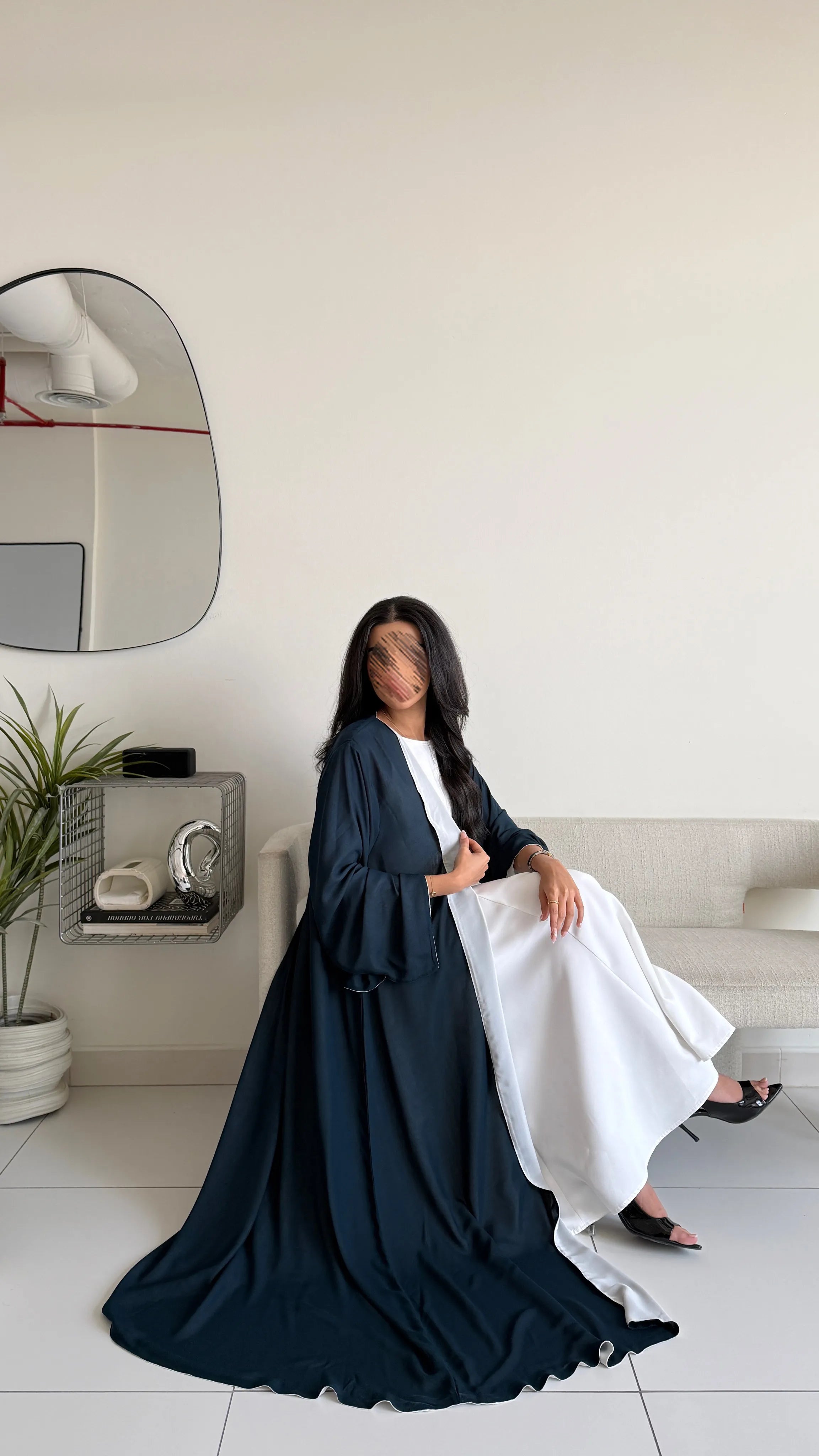 MWT1228 - عبايه شيفون فتنامي دبل فيس