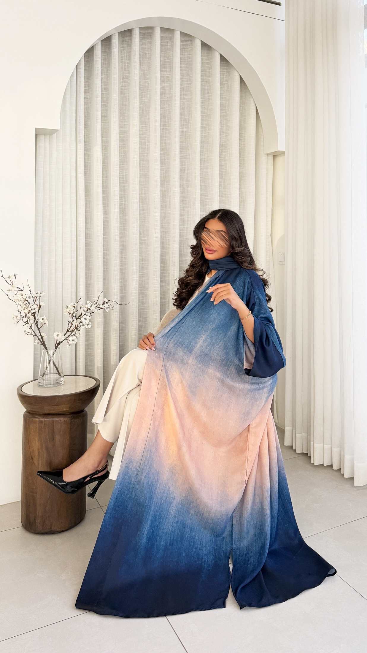 MWT1195 - عباية اومبرية ازرق |Blue ombre abaya