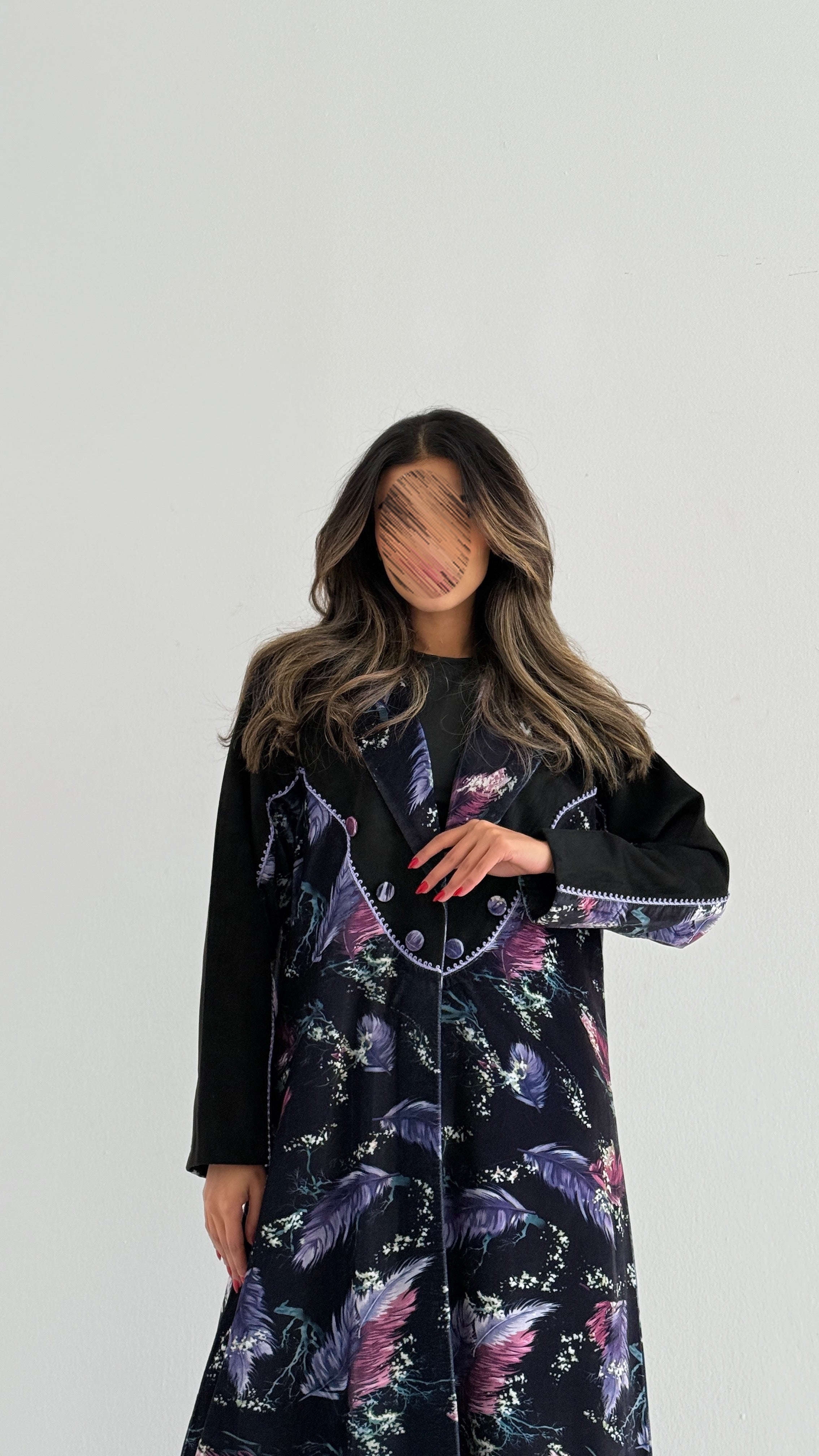 MWT757 - عباية بليزر برينت - Aya